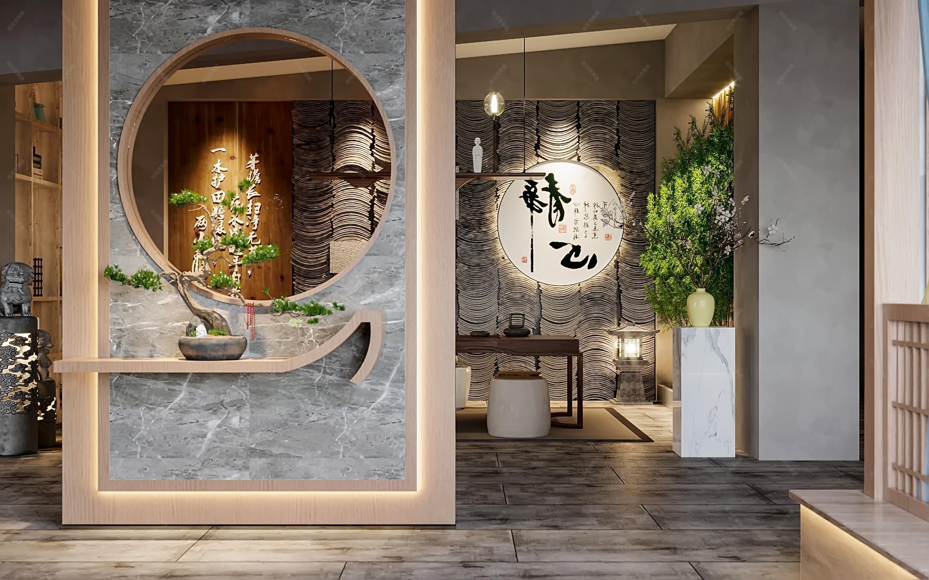 新中式茶餐厅 - 效果图交流区-建E室内设计网