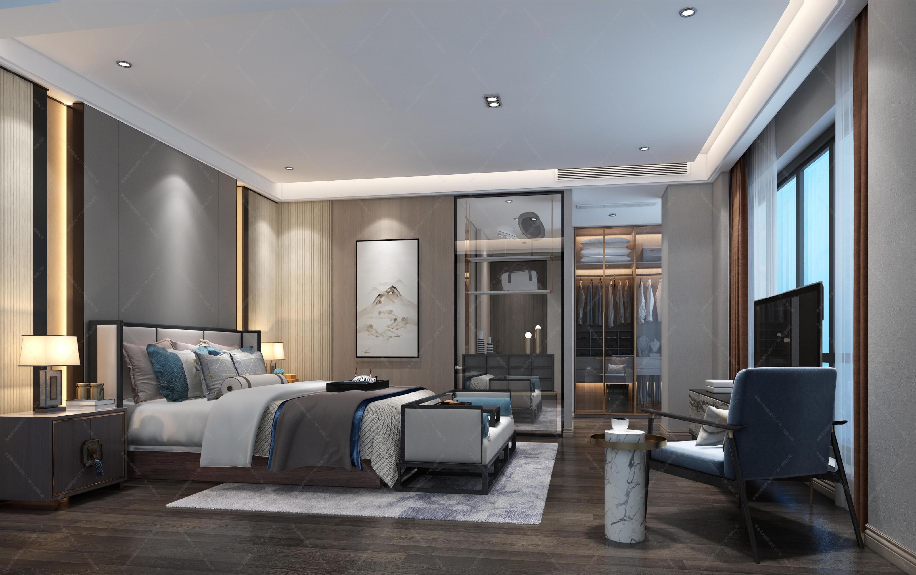 新中式家装设计方案[ID: 107234540]_建e效果图