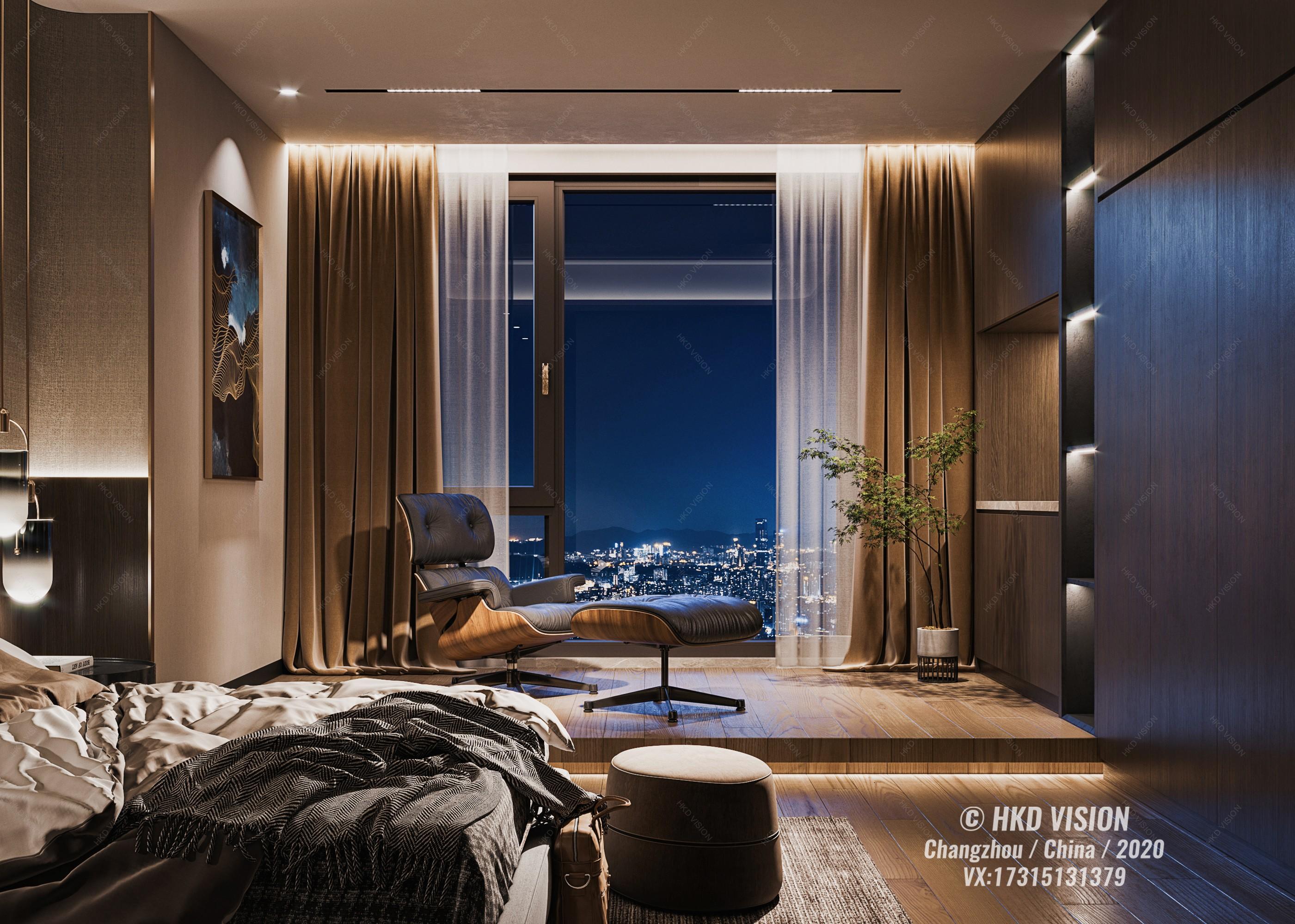 现代夜景家装设计方案 - 效果图交流区-建E室内设计网