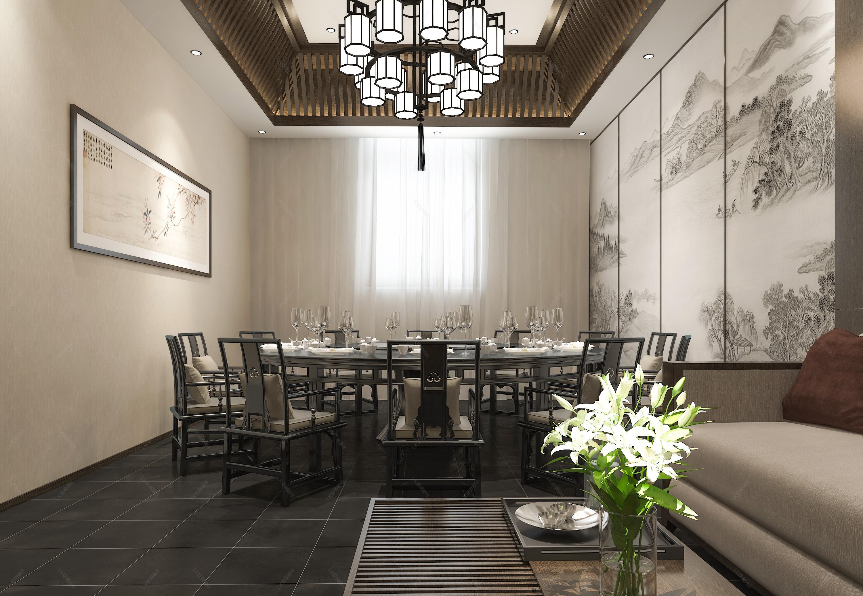 新中式餐厅包厢|空间|家装设计|溪地茹雪 - 原创作品 - 站酷 (ZCOOL)