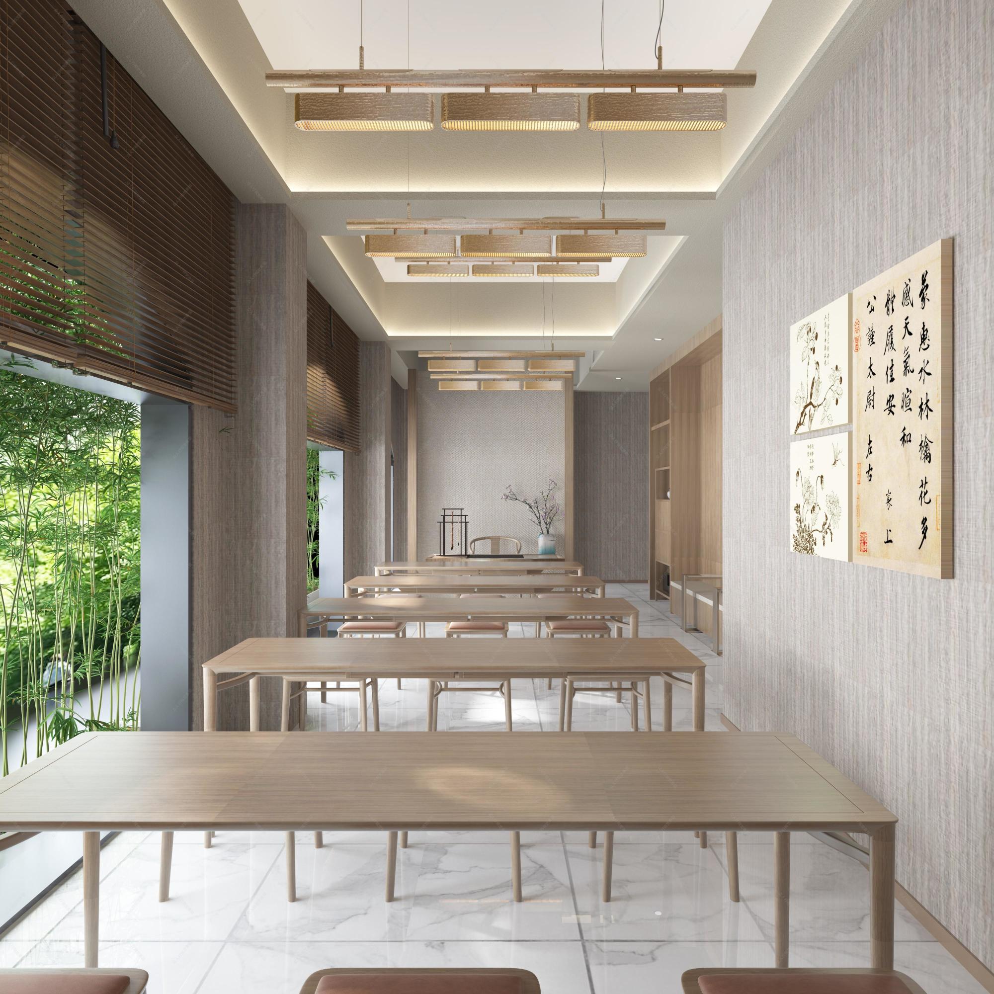 新中式茶餐厅[ID: 107430973]_建e效果图