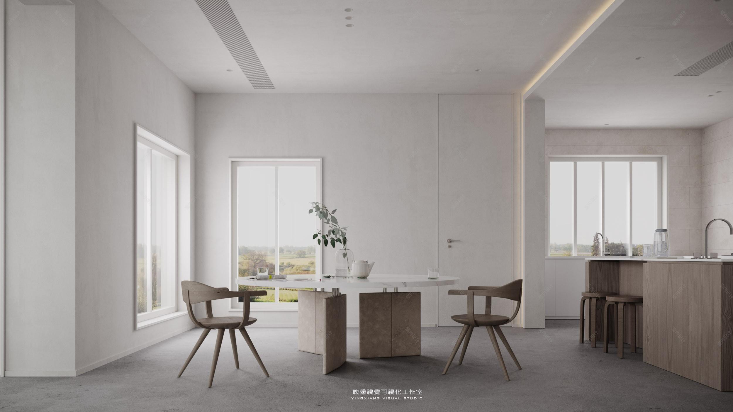 现代侘寂风客餐厅 - 效果图交流区-建e室内设计网