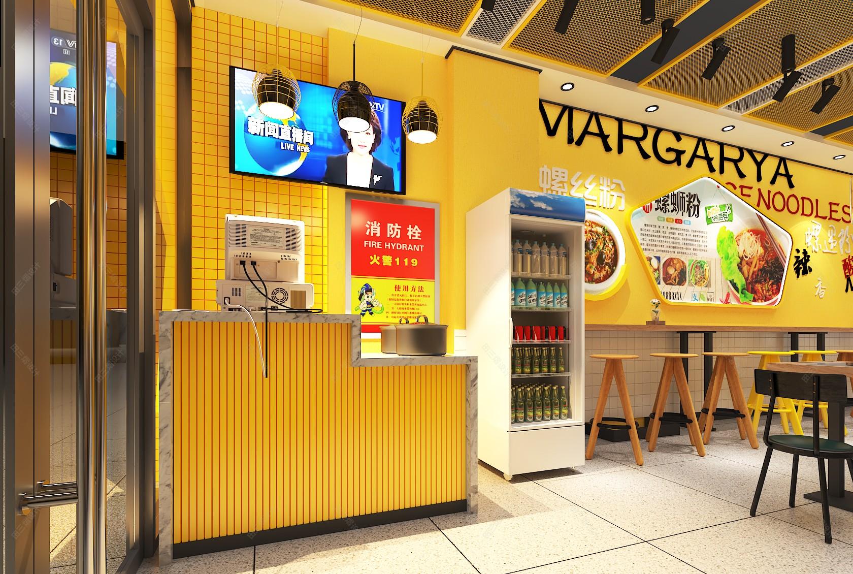 现代小吃店 - 效果图交流区-建e室内设计网