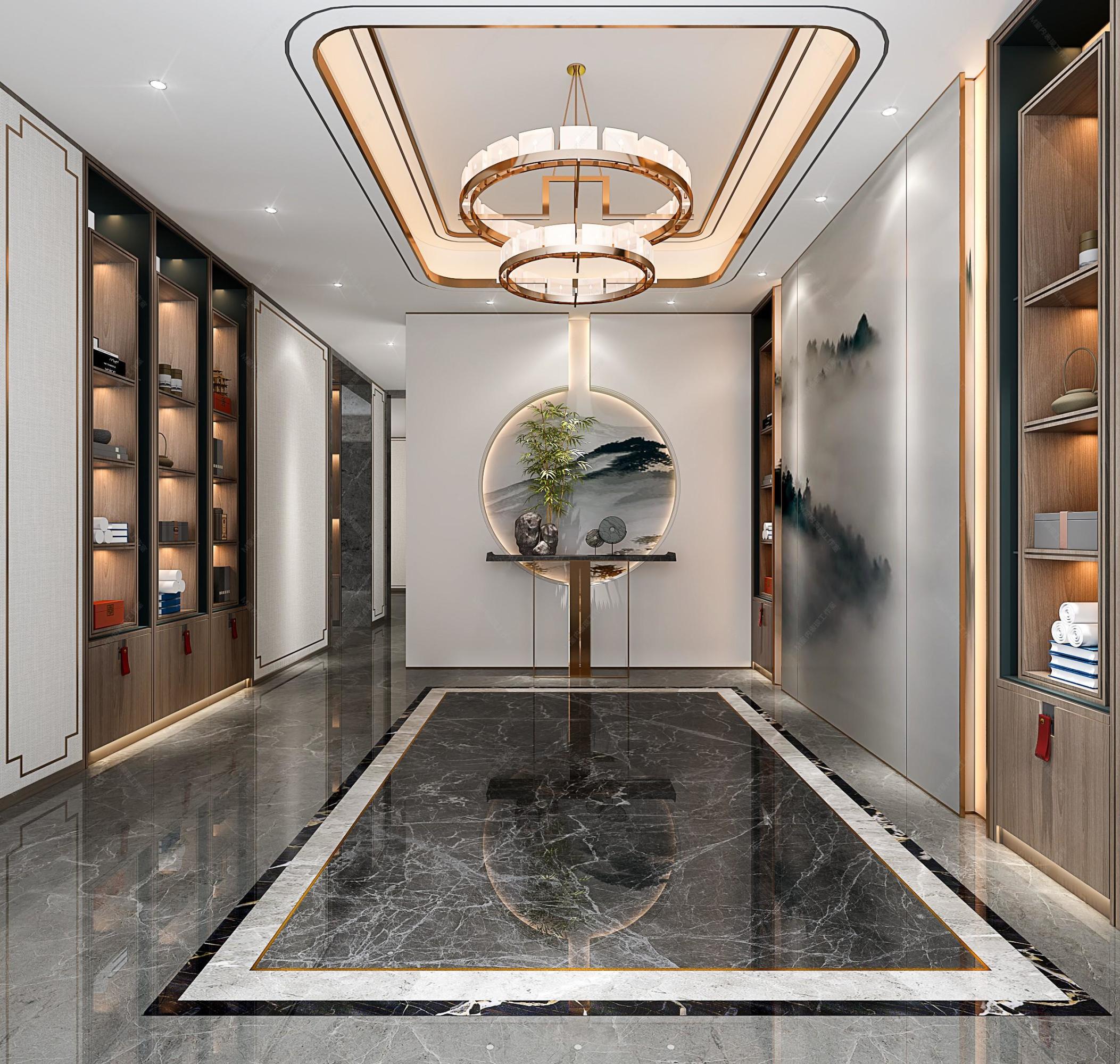 新中式样板间[ID: 107693223]_建e效果图