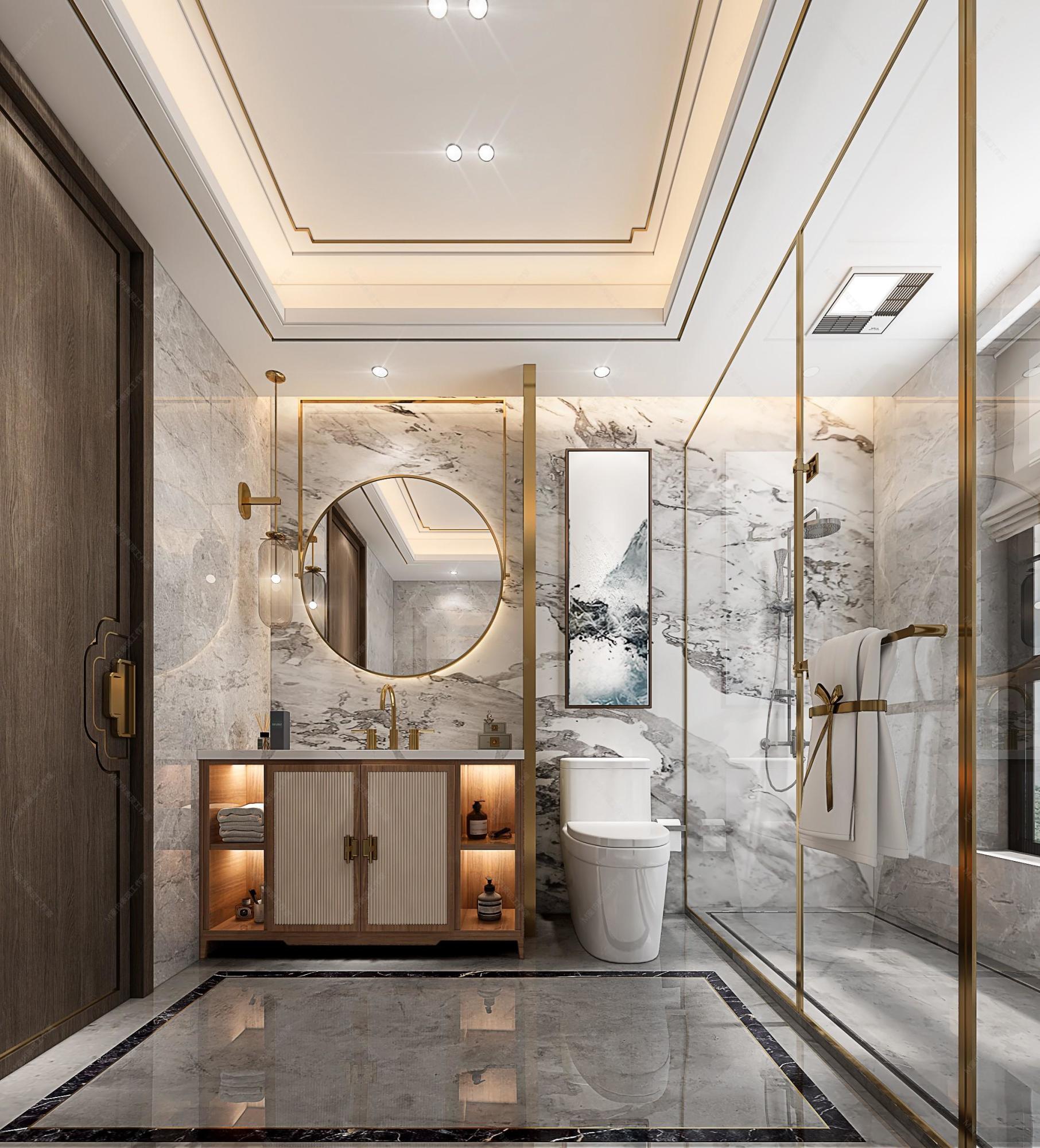 新中式样板间[ID: 107693223]_建e效果图