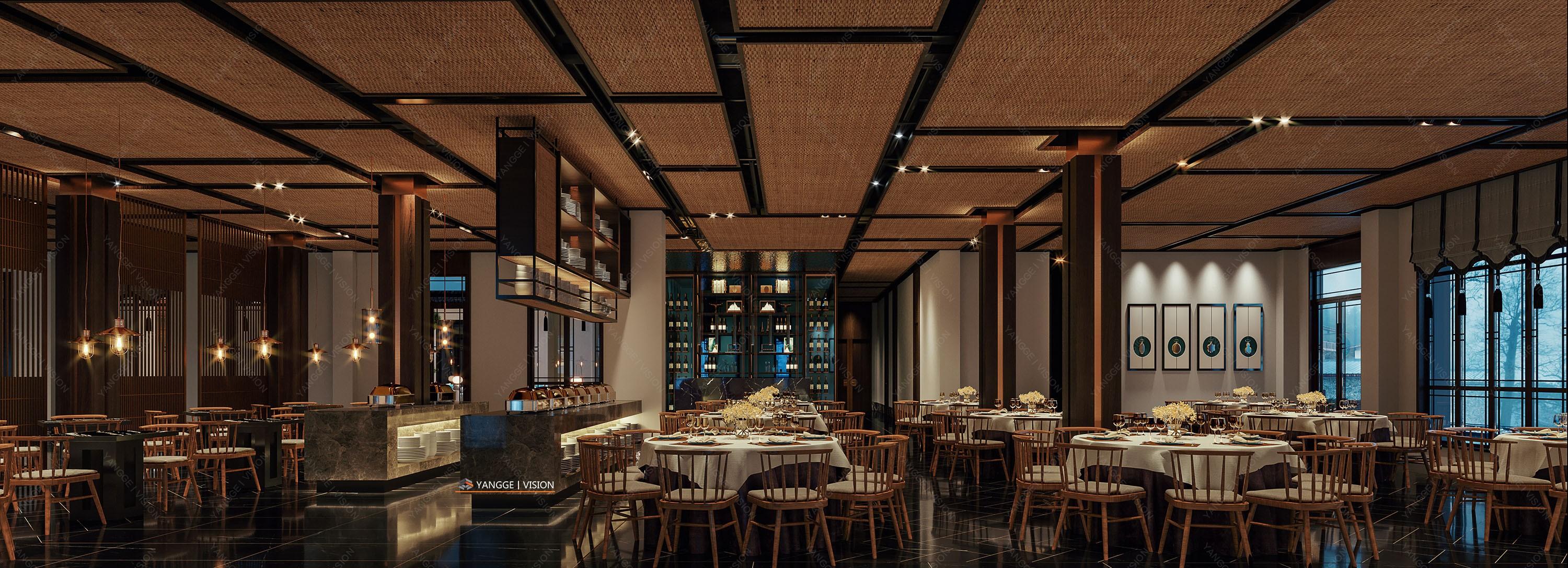 新中式酒店大堂 - 效果图交流区-建E室内设计网