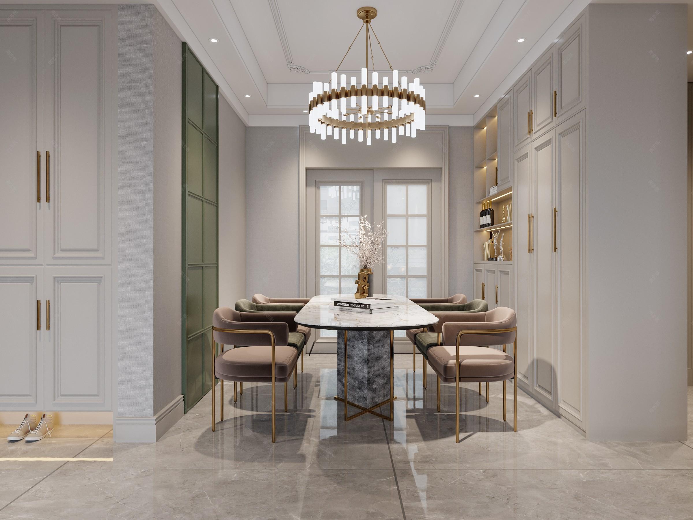 美式别墅客餐厅 - 效果图交流区-建E室内设计网