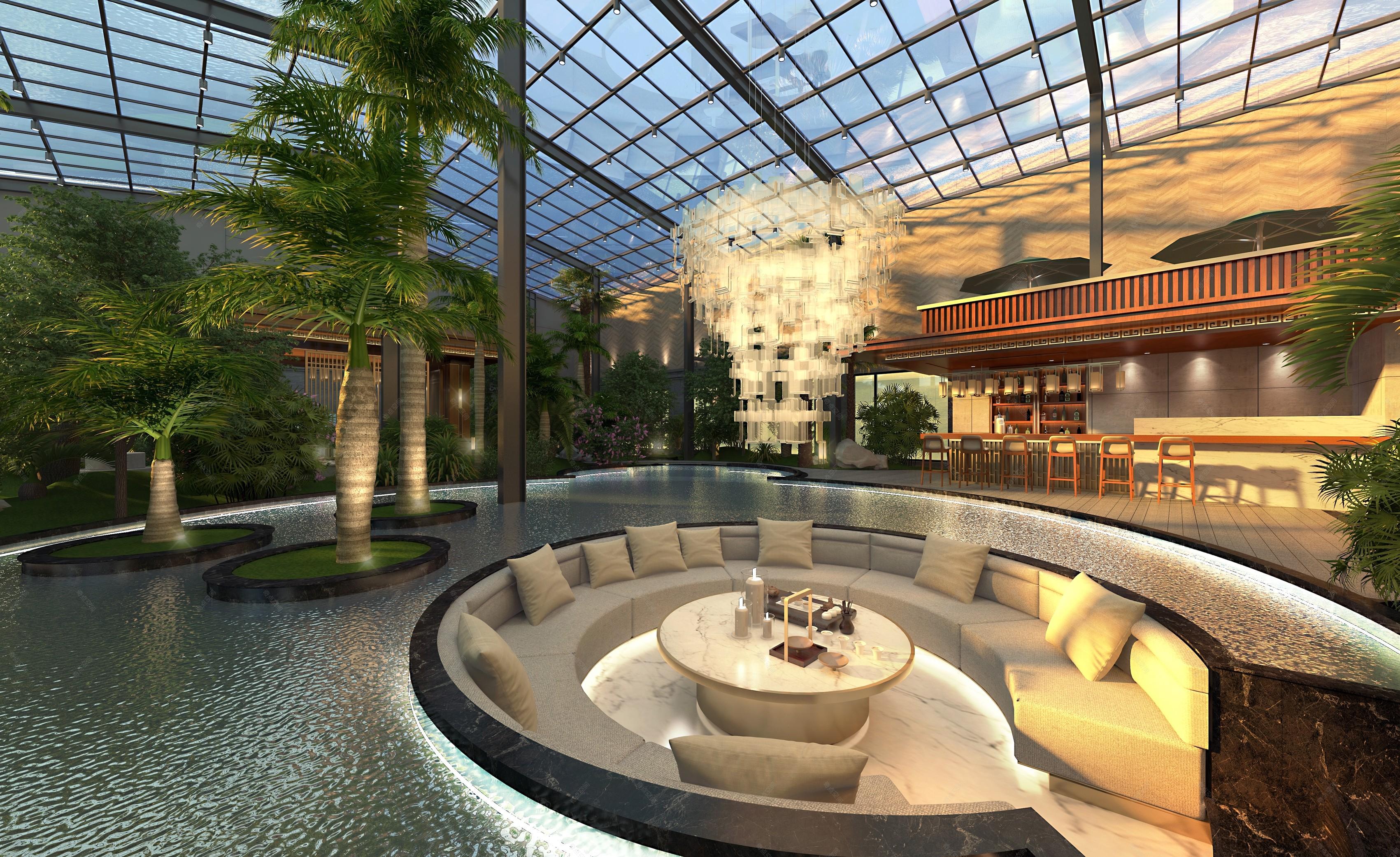 新中式阳光房 - 效果图交流区-建E室内设计网