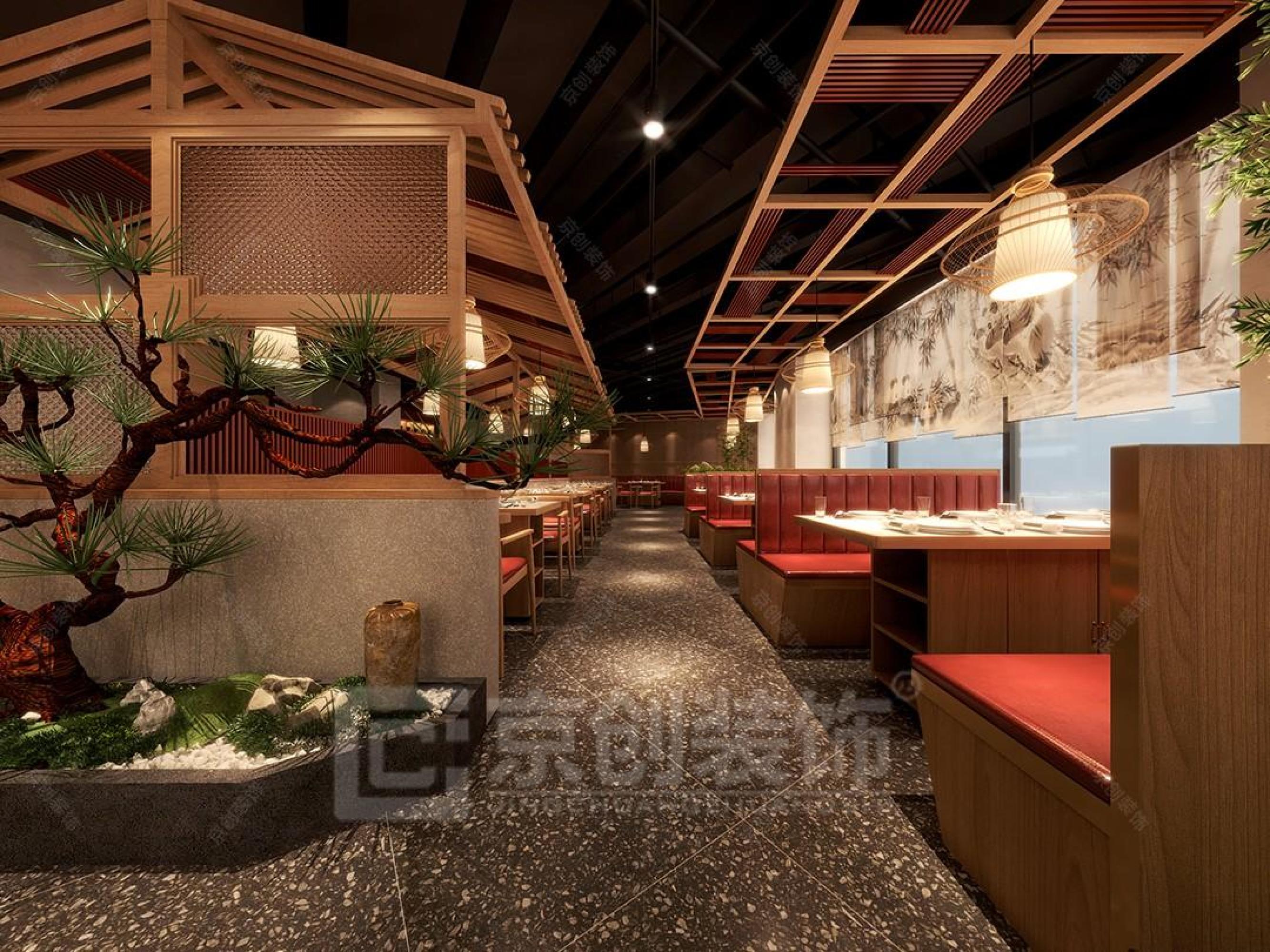 新中式火锅店设计[ID: 101074029]_建e效果图