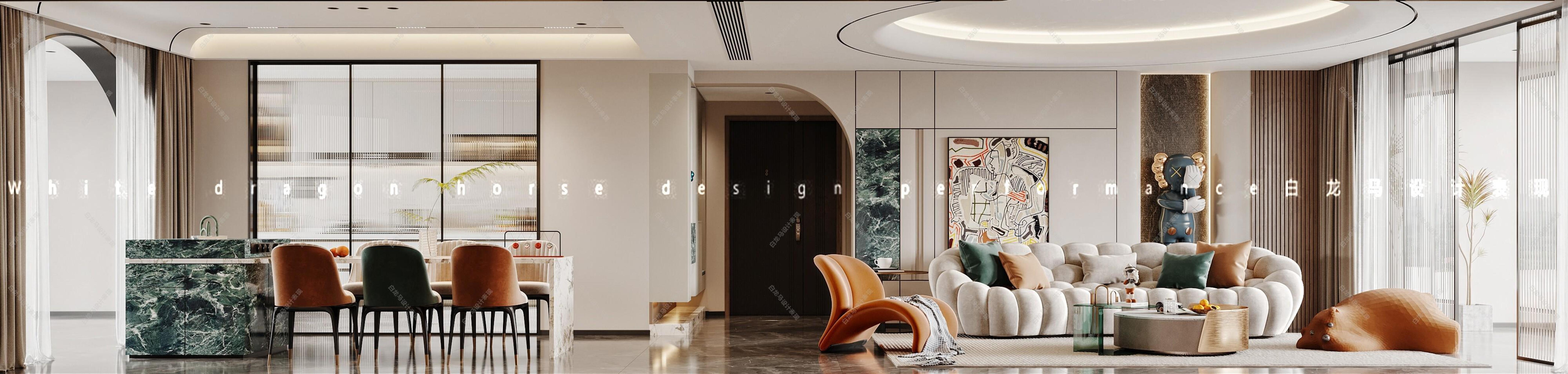 现代客餐厅—白龙马效果图[ID: 102777897]_建e效果图