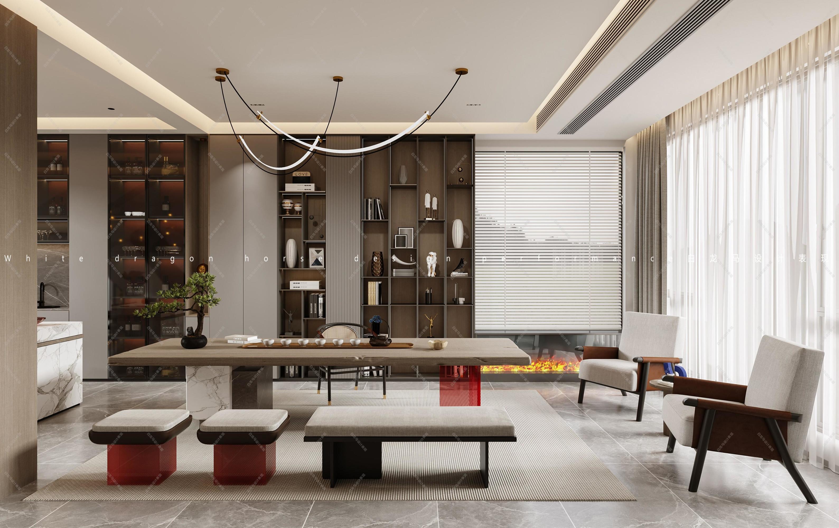 现代客餐厅-白龙马效果图[ID: 103761117]_建e效果图