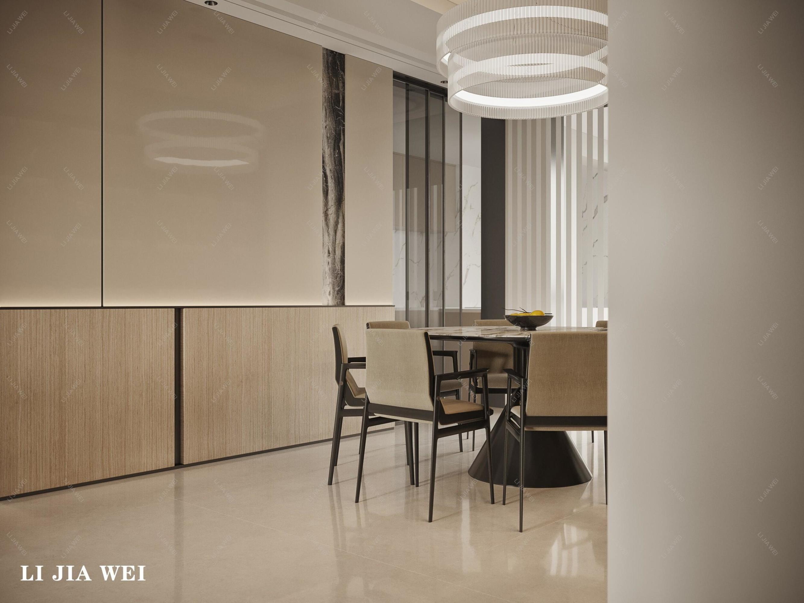 现代客厅餐厅[ID: 103761073]_建e效果图