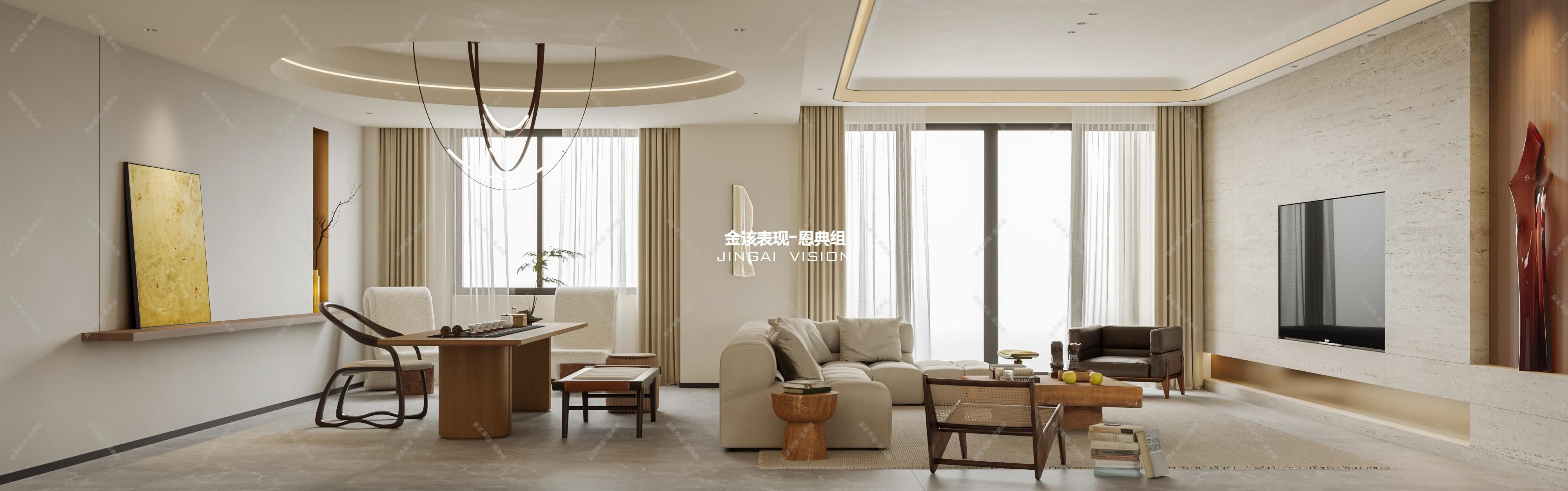 诧寂中古风别墅客厅[ID: 103695468]_建e效果图
