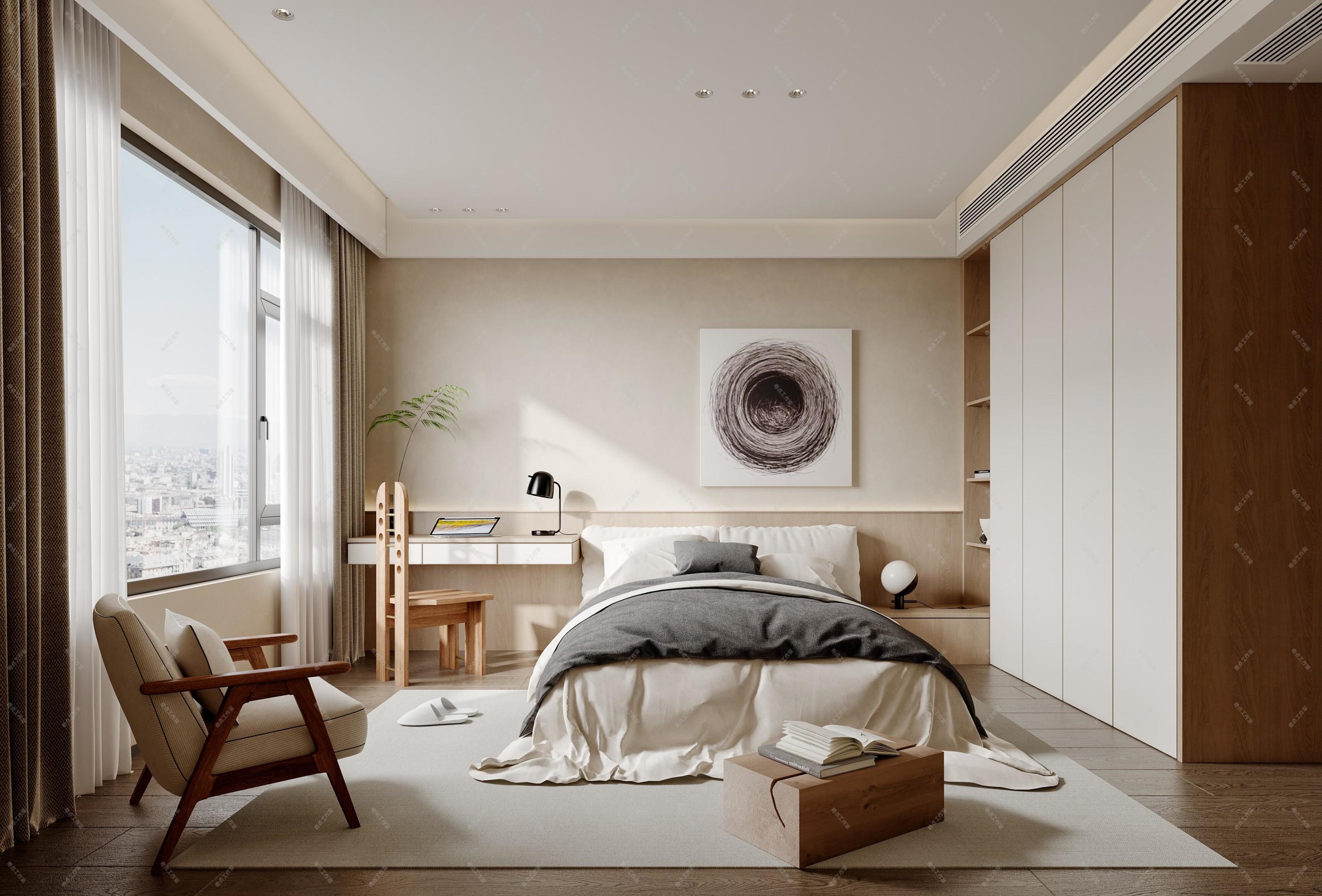 现代原木设计[ID: 103498761]_建e效果图