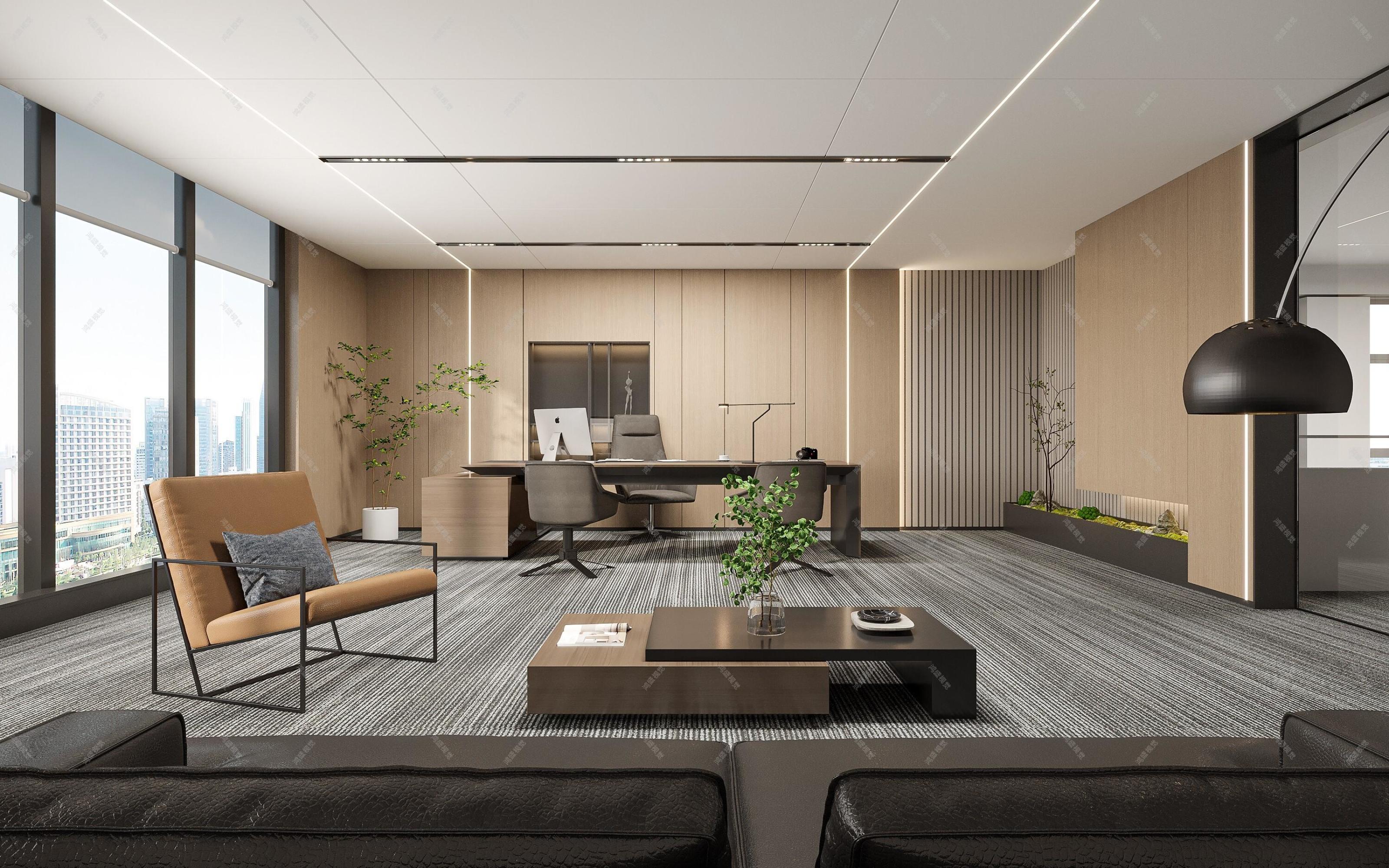 现代办公空间[ID: 104285430]_建e效果图