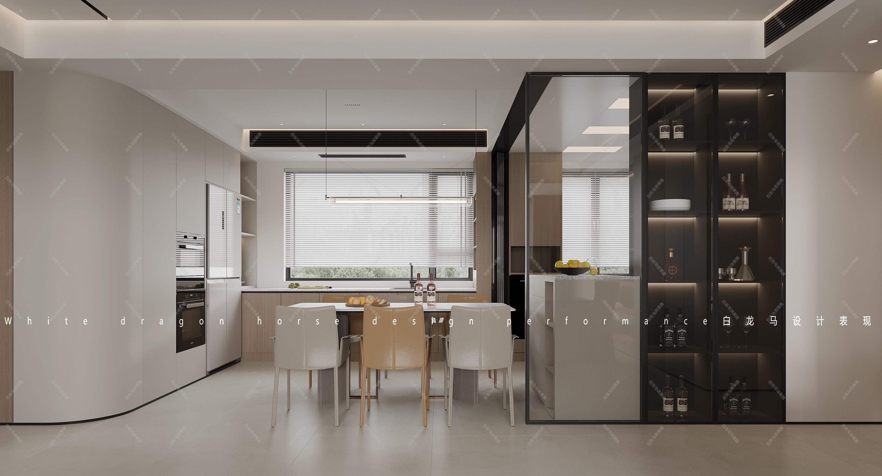 现代客餐厅—白龙马效果图[ID: 103892089]_建e效果图