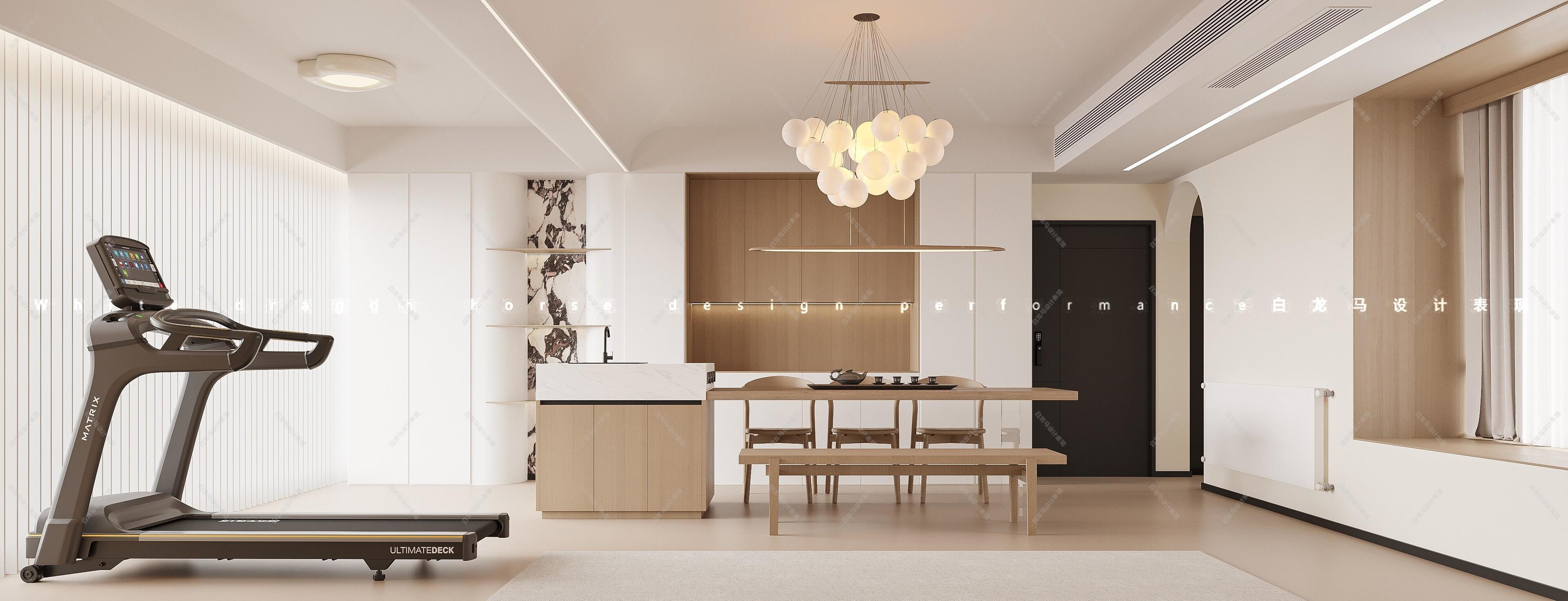 现代原木客餐厅——白龙马效果图[ID: 104612957]_建e效果图