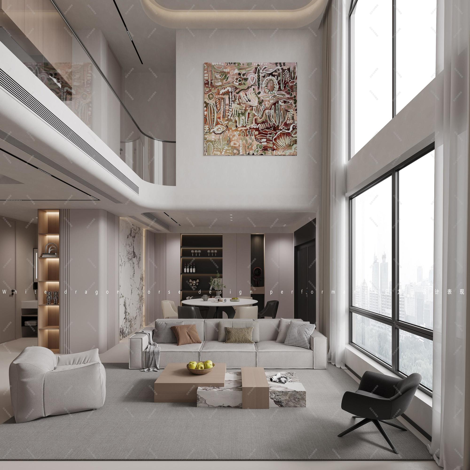 轻侘寂——白龙马效果图[ID: 104809490]_建e效果图