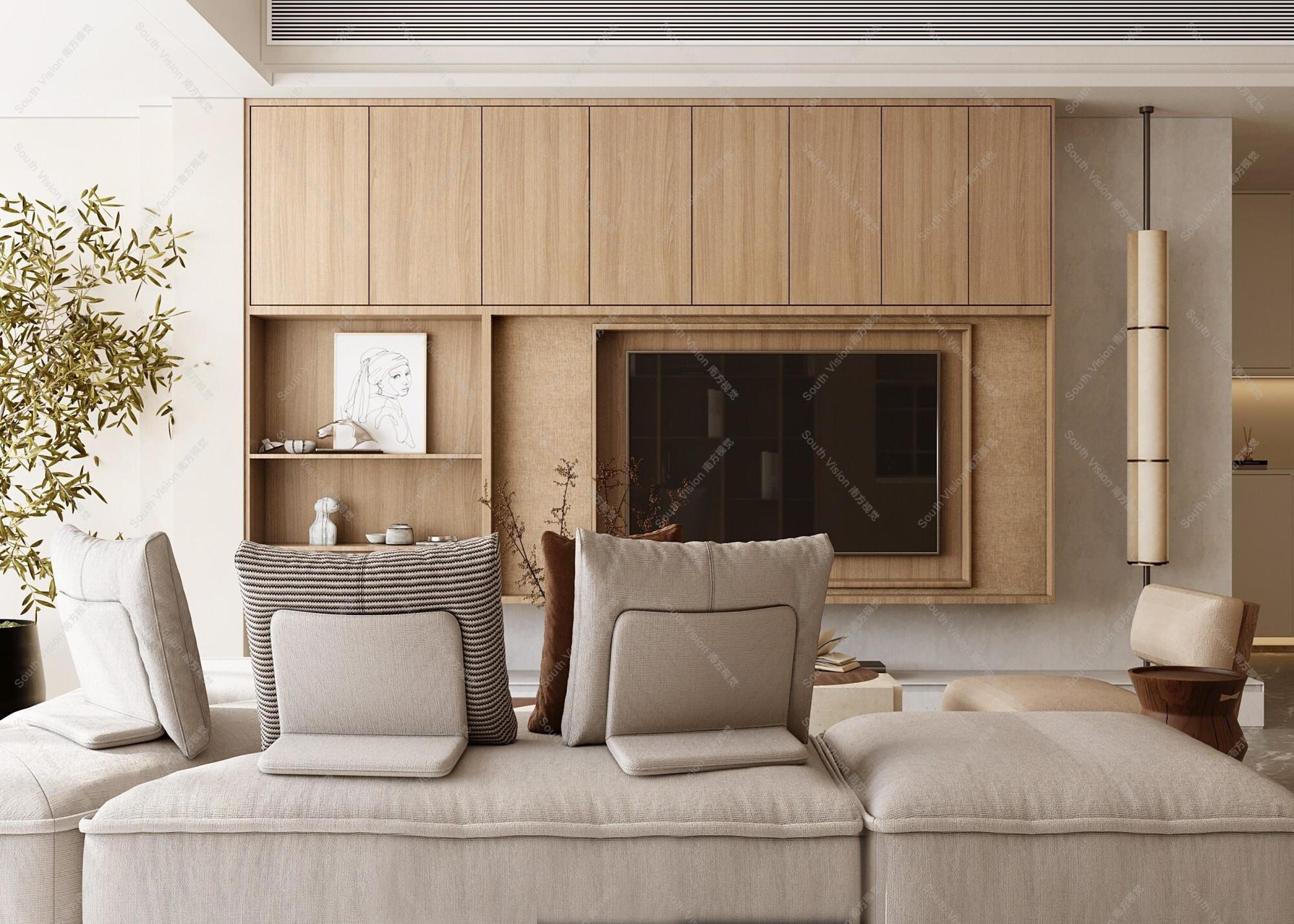 现代原木[ID: 104416398]_建e效果图