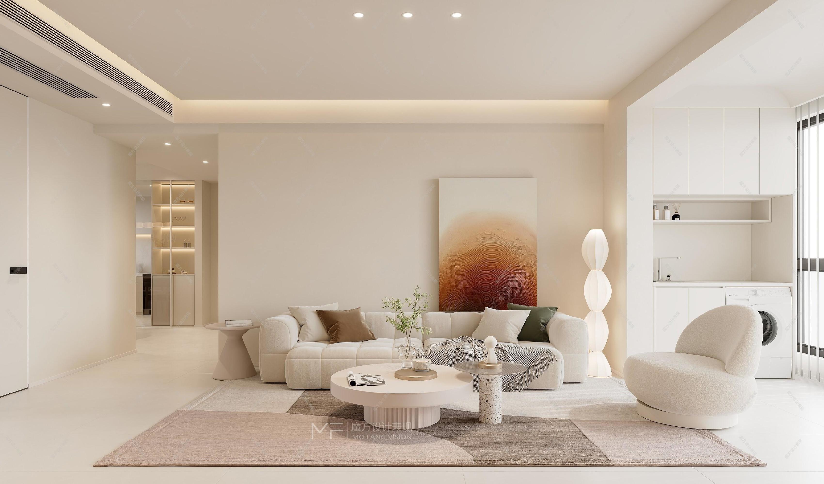 现代奶油风家装效果图[ID: 113591321]_建e效果图