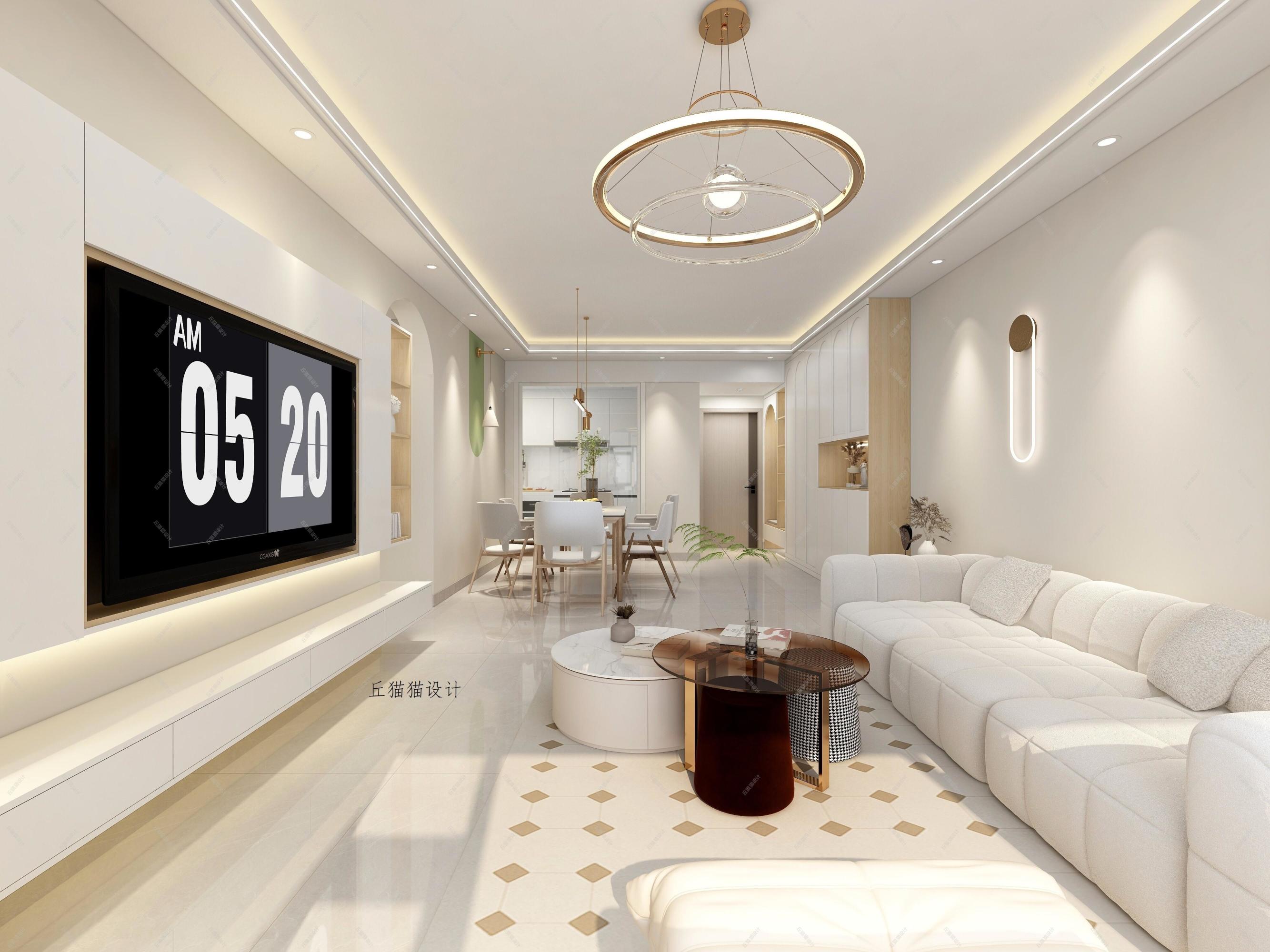 法式奶油风家装效果图 [ID: 113591530]_建e效果图
