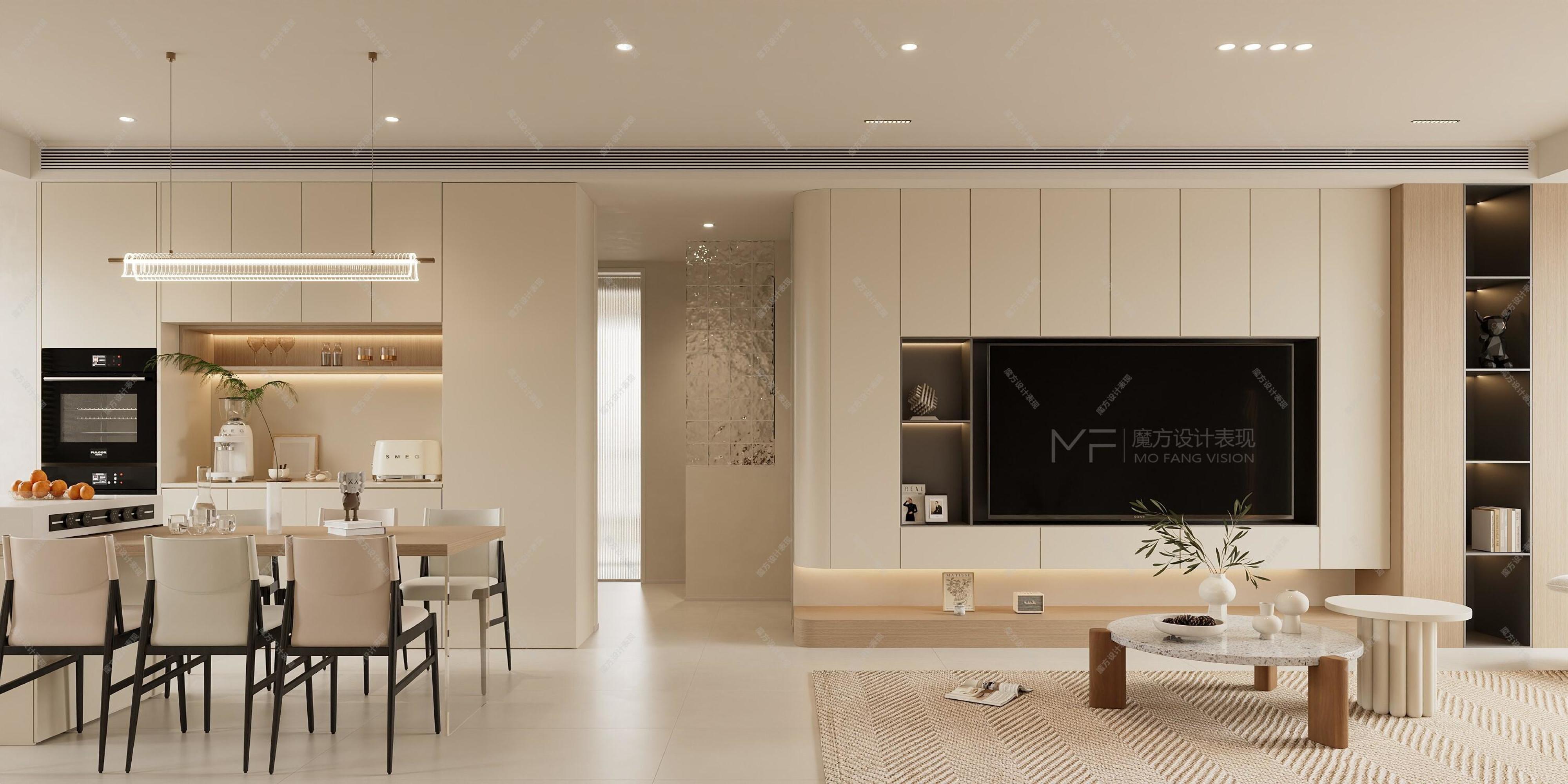 现代奶油风家装效果图[ID: 113591404]_建e效果图
