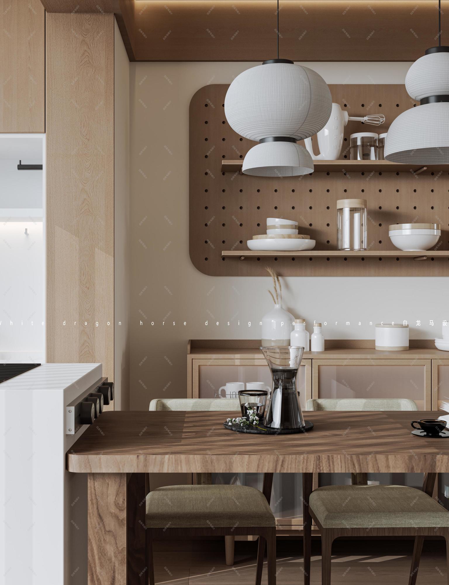 现代原木风家装效果图[ID: 113525868]_建e效果图