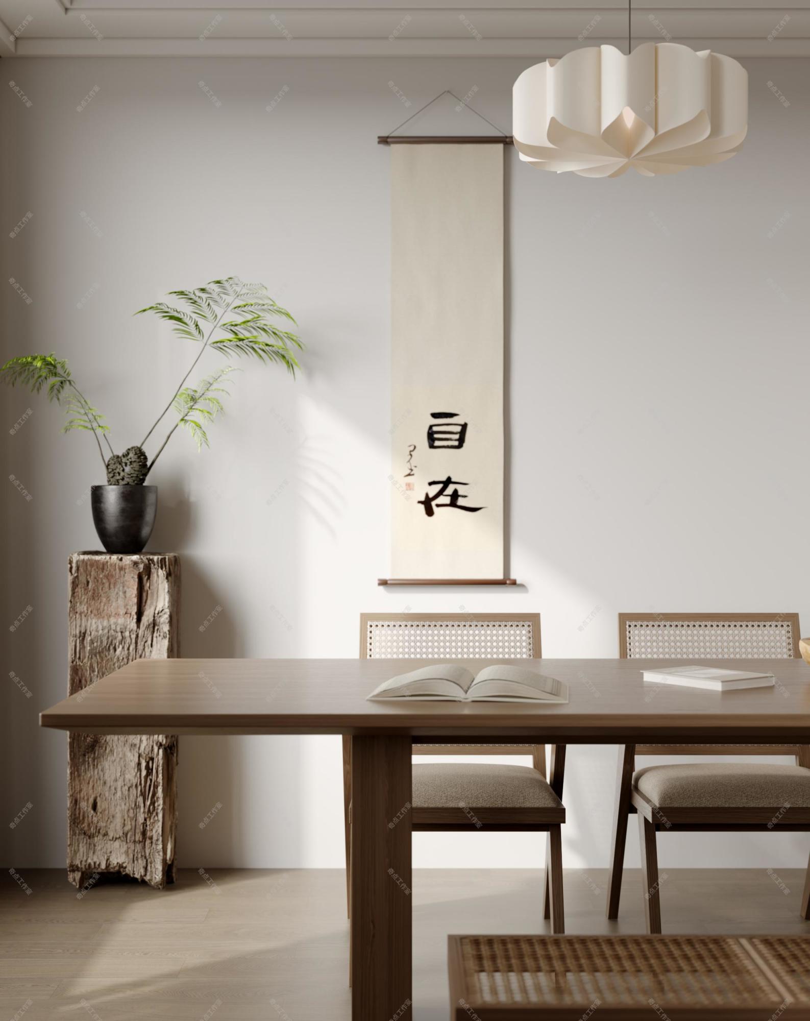 现代原木风家装效果图[ID: 113525970]_建e效果图