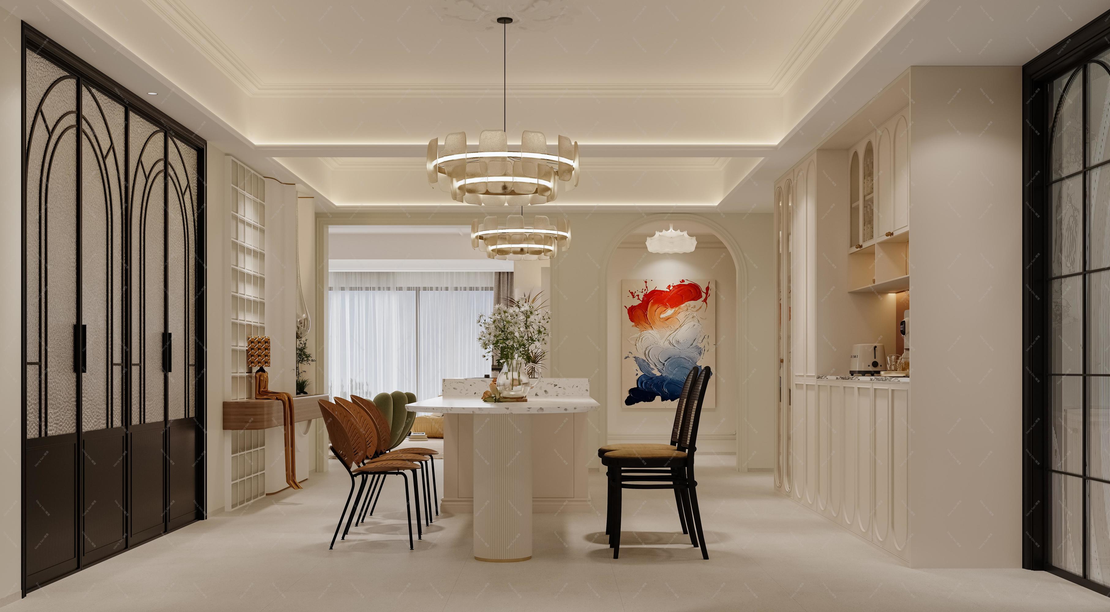 法式奶油风家装效果图[ID: 113722408]_建e效果图