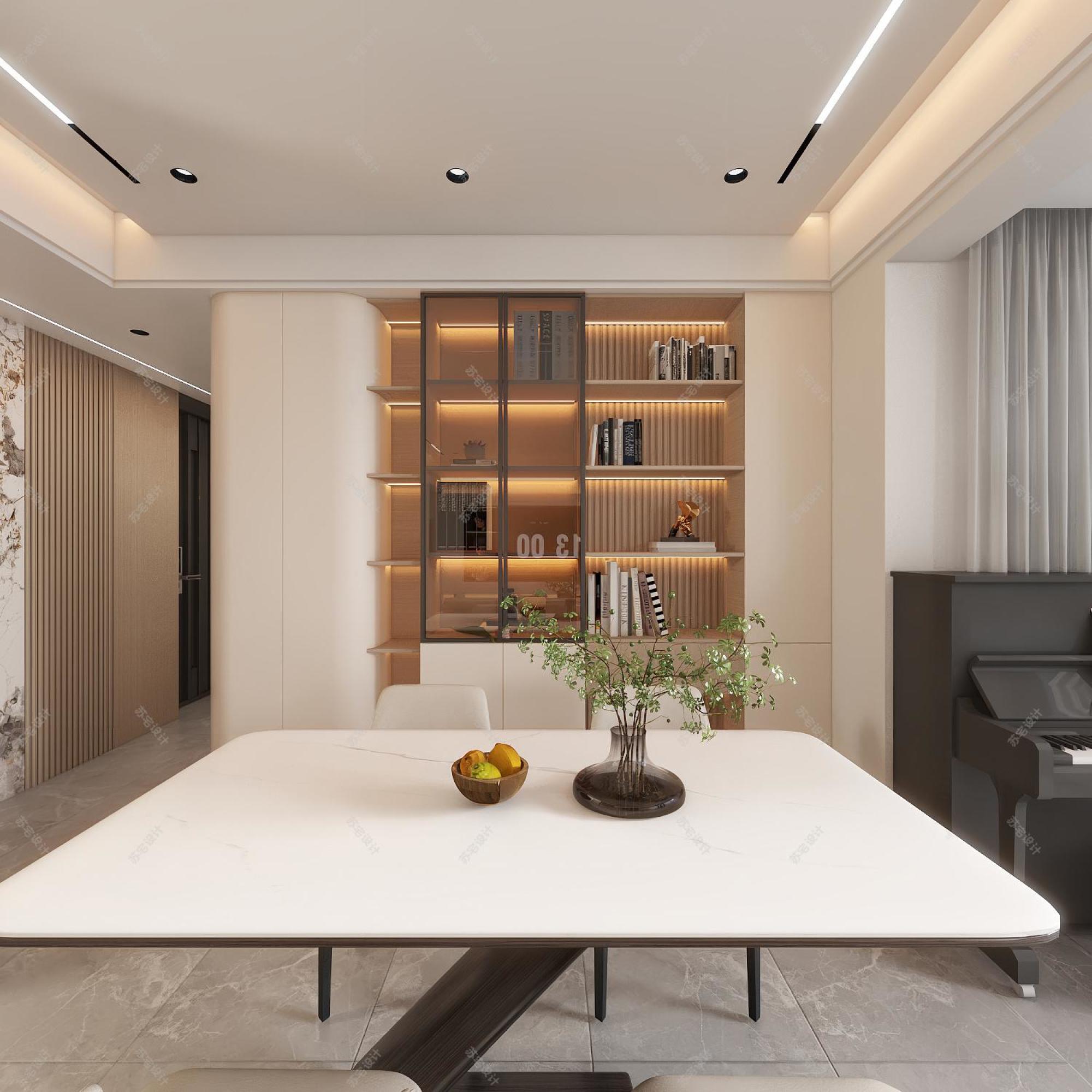 现代简约原木风家装效果图[ID: 113722595]_建e效果图