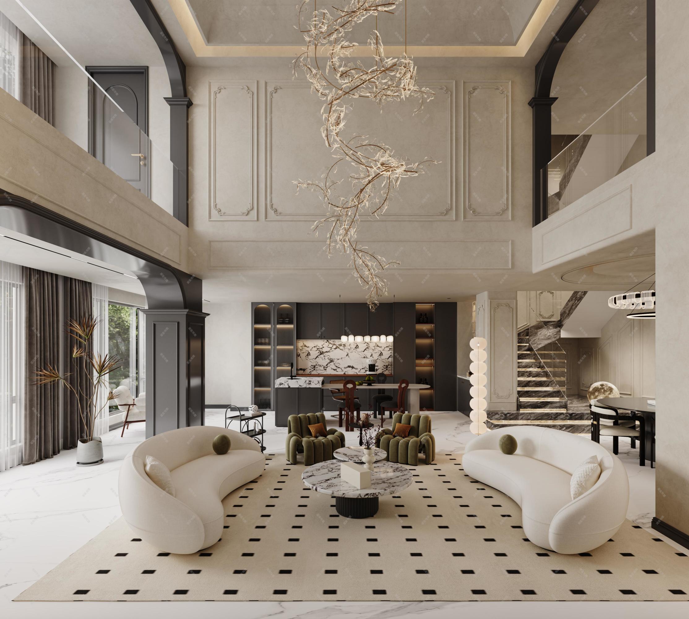 现代简约别墅家装效果图[ID: 113329365]_建e效果图