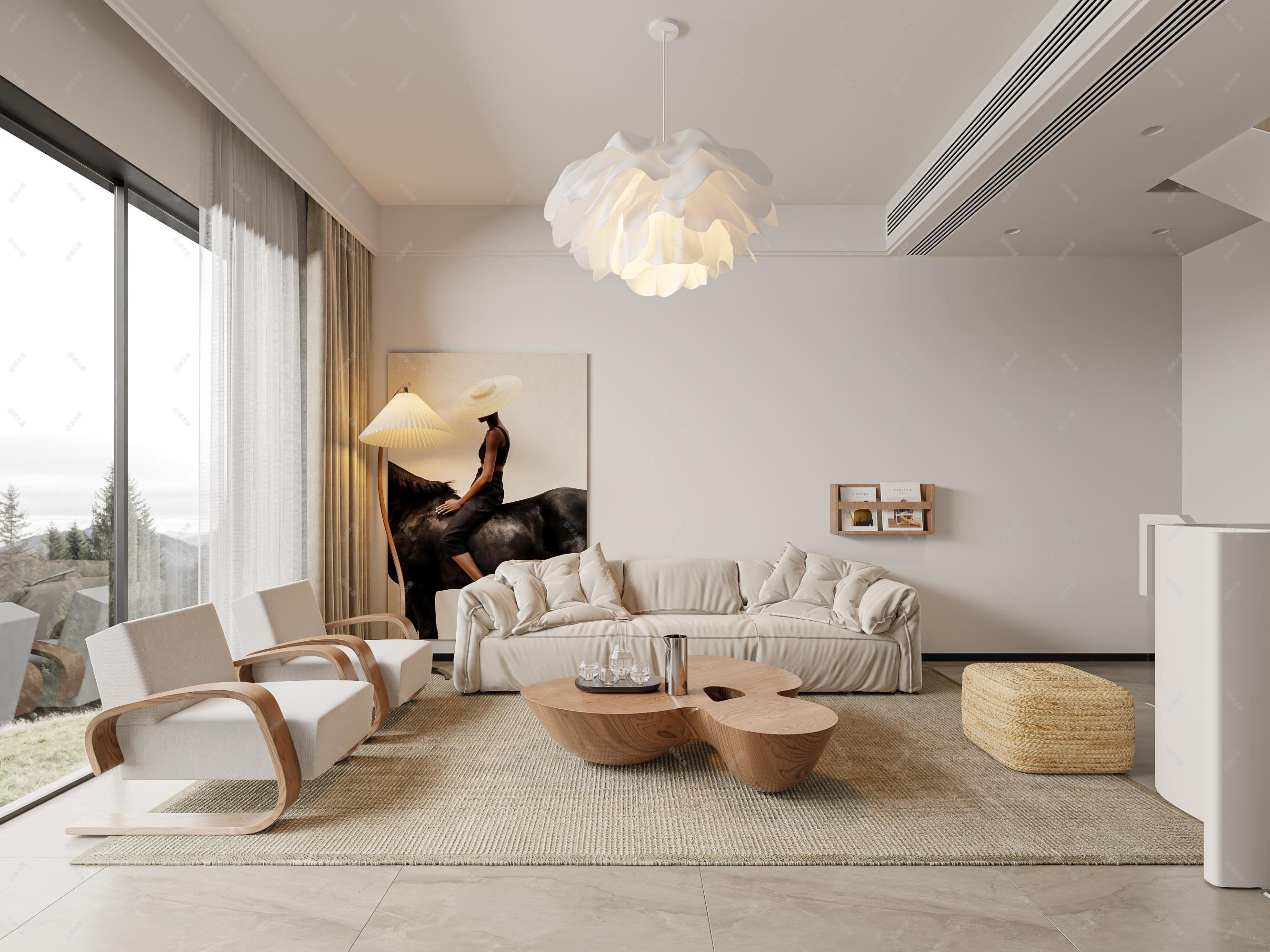 奶油风家装效果图[ID: 113460447]_建e效果图