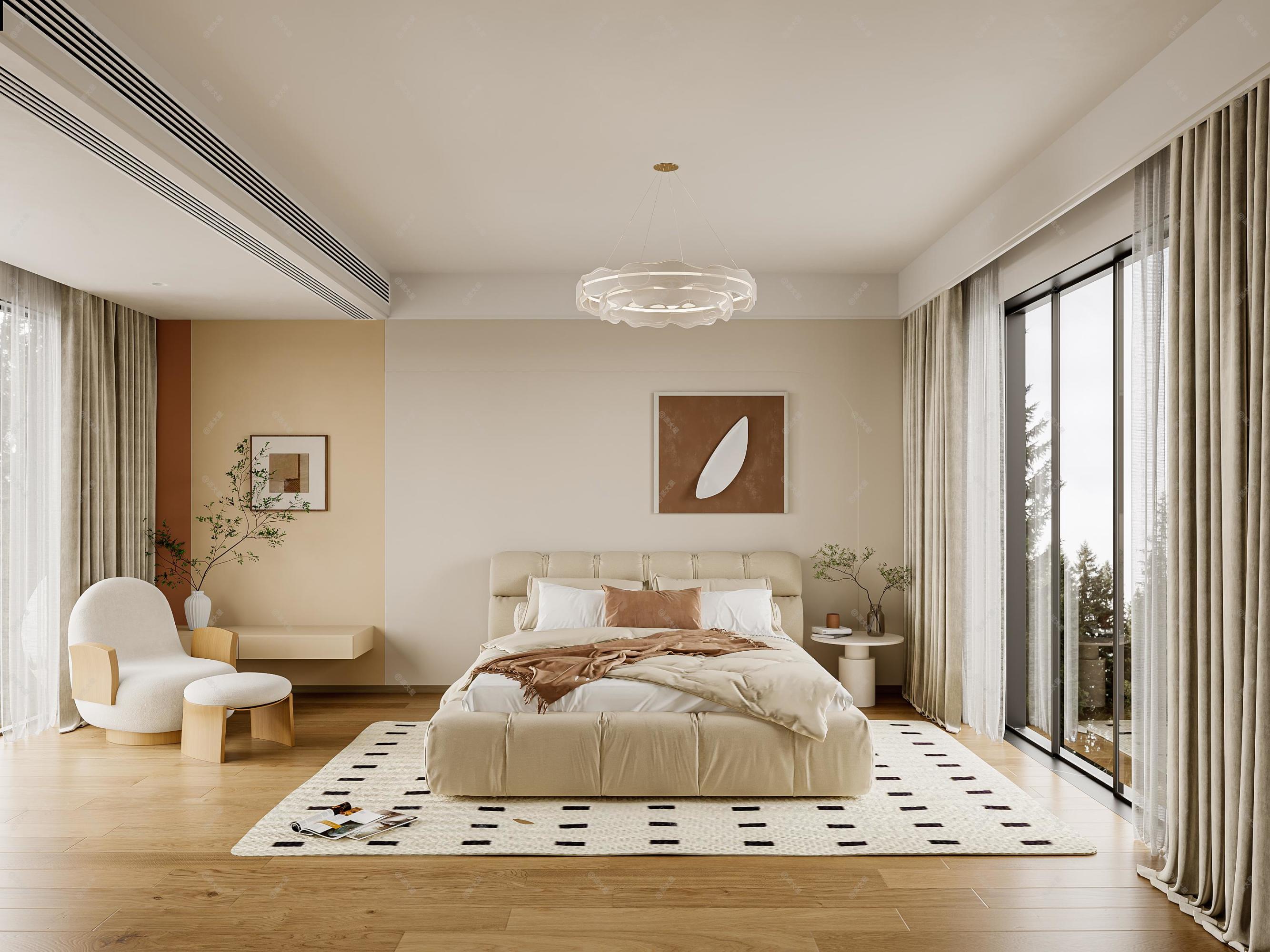 奶油风家装效果图[ID: 113460447]_建e效果图