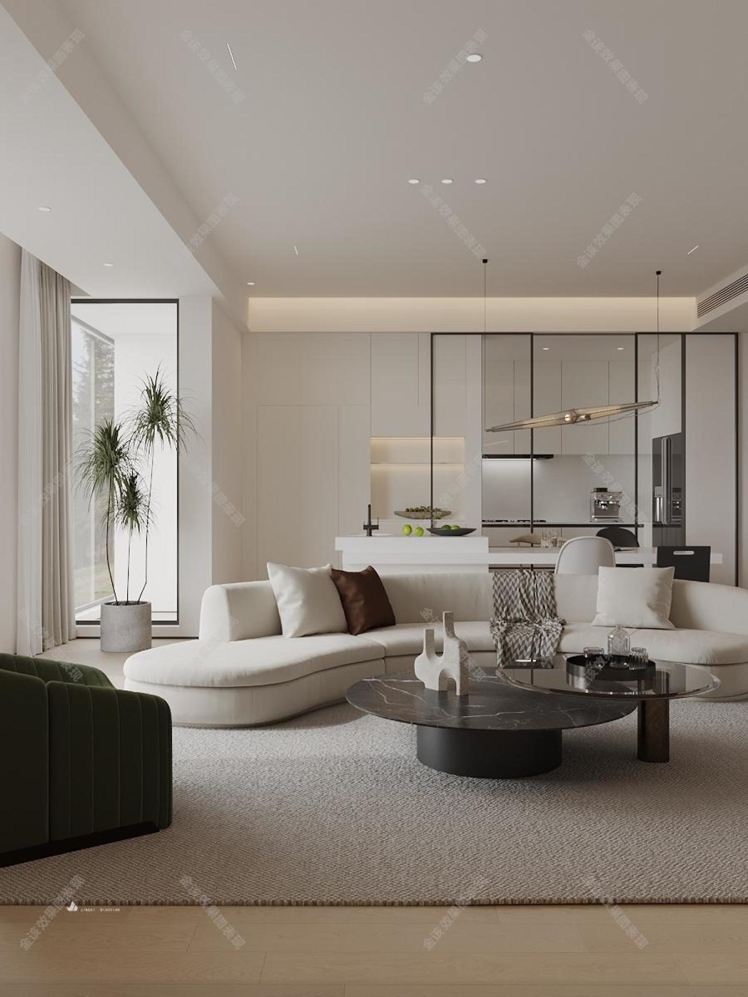 现代中古风简约家装效果图[ID: 113394850]_建e效果图