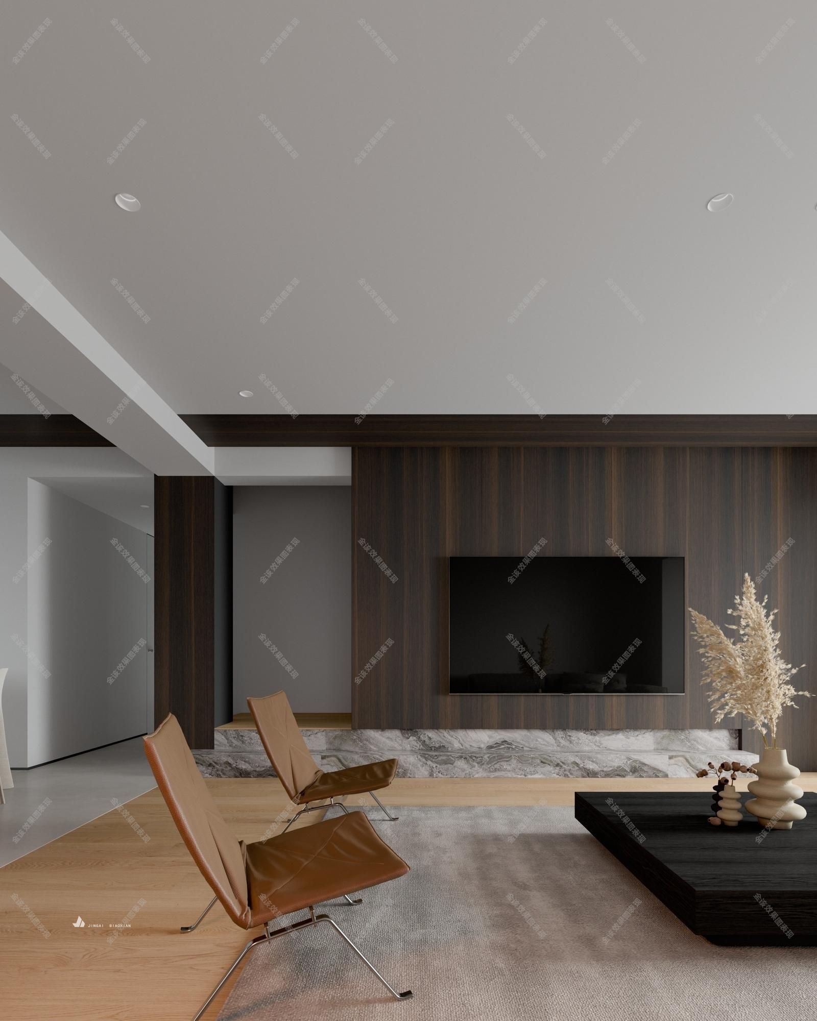 现代中古风简约家装效果图[ID: 113394850]_建e效果图