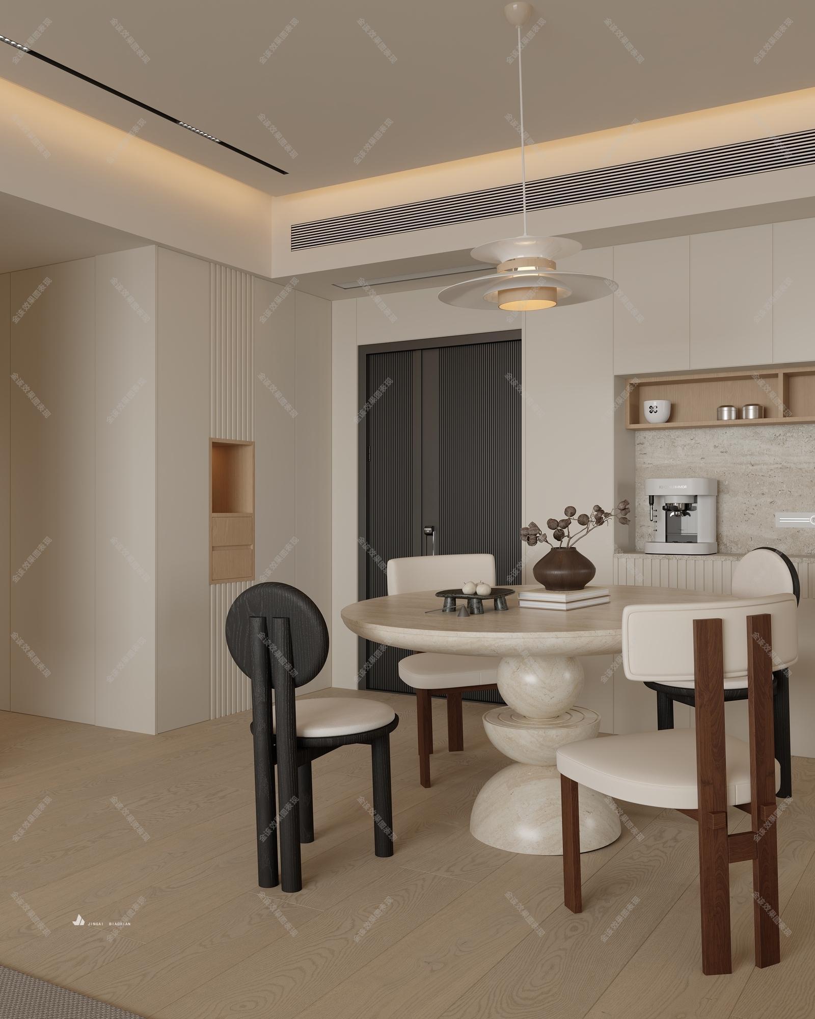 现代中古风简约家装效果图[ID: 113394850]_建e效果图