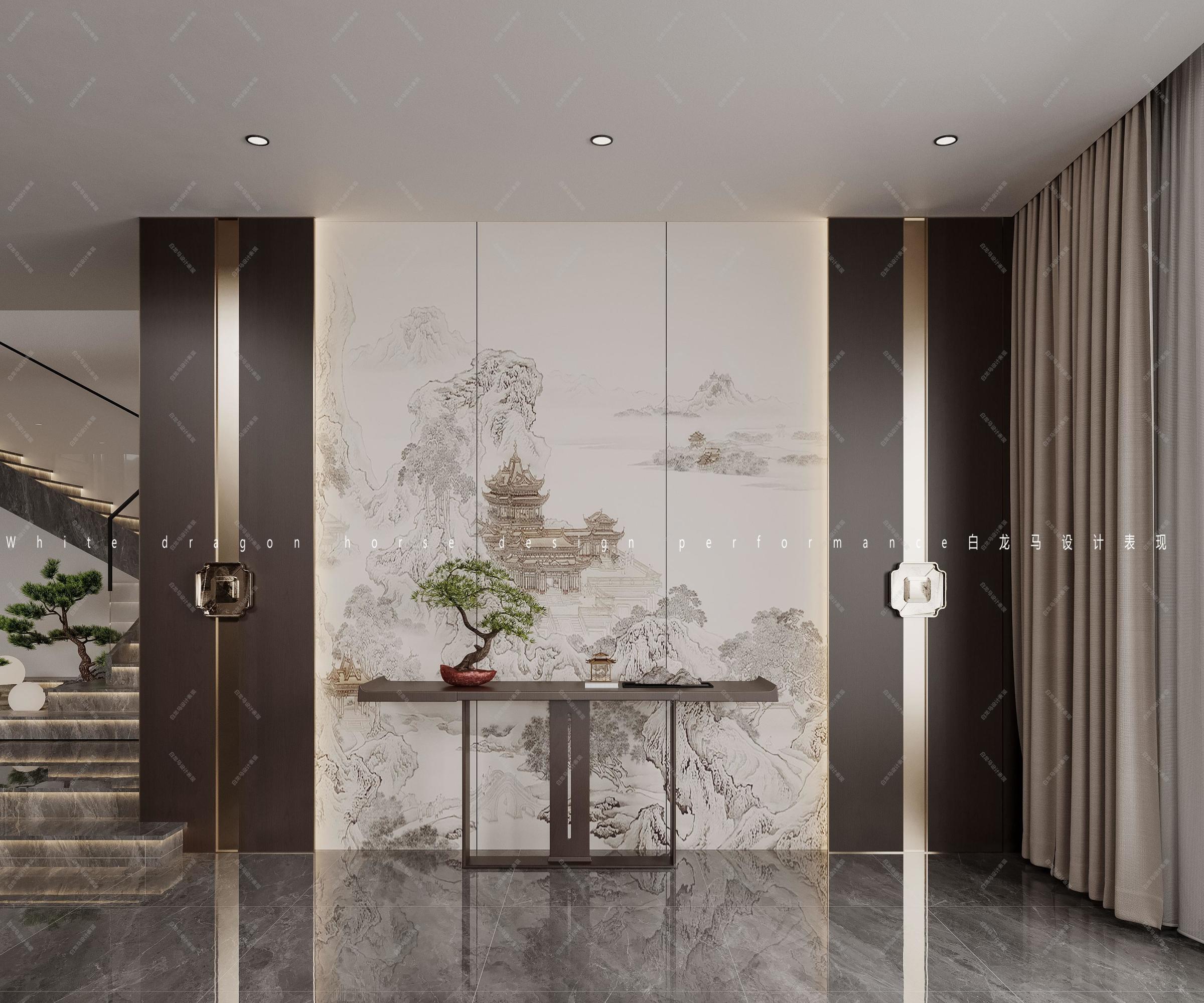 新中式别墅效果图[ID: 114115736]_建e效果图