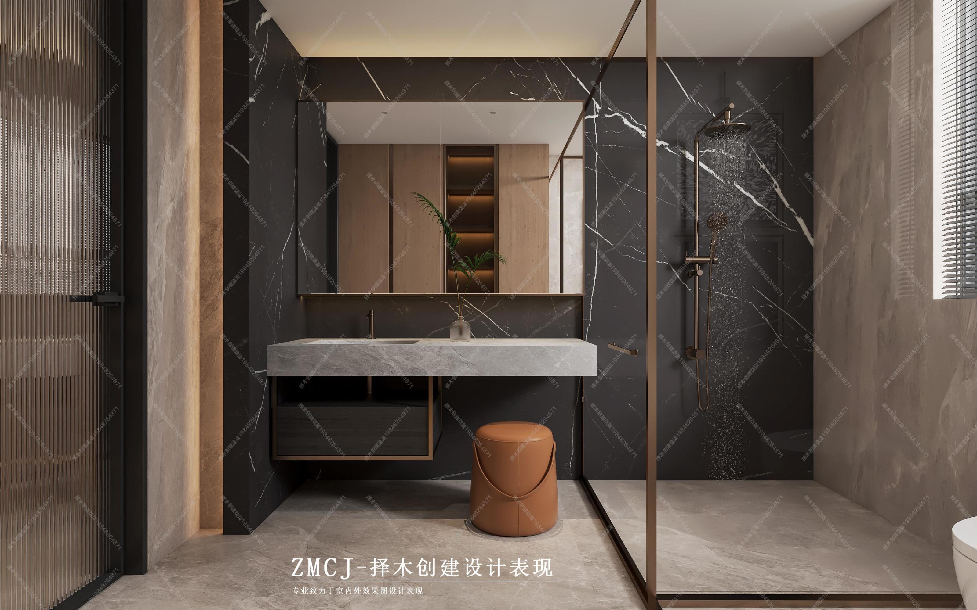 现代简约原木风家装效果图[ID: 114115803]_建e效果图