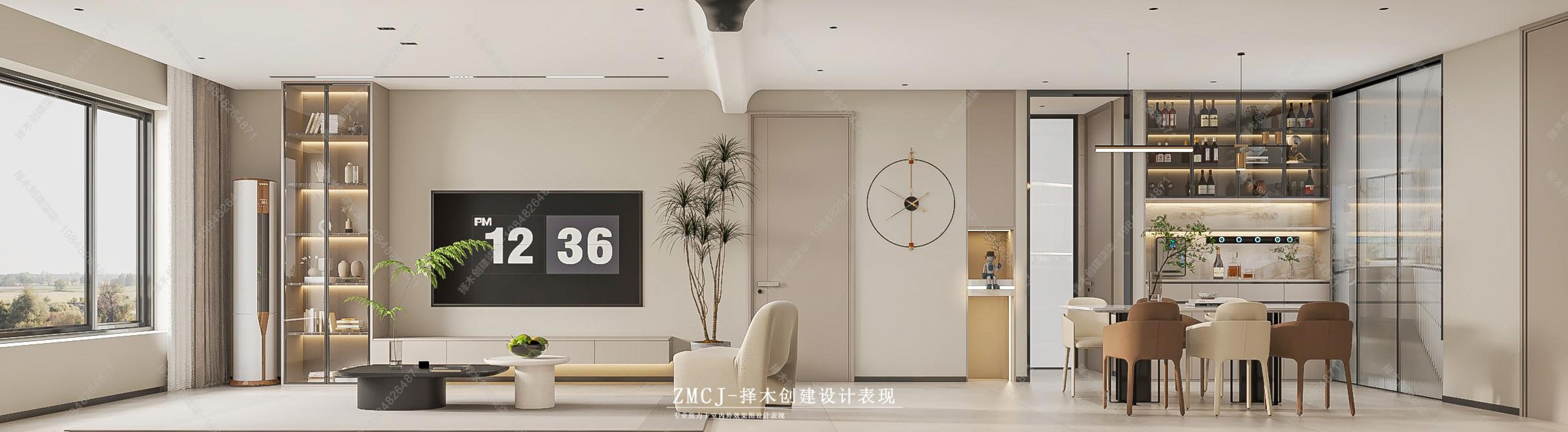 现代奶油风家装效果图[ID: 114115779]_建e效果图