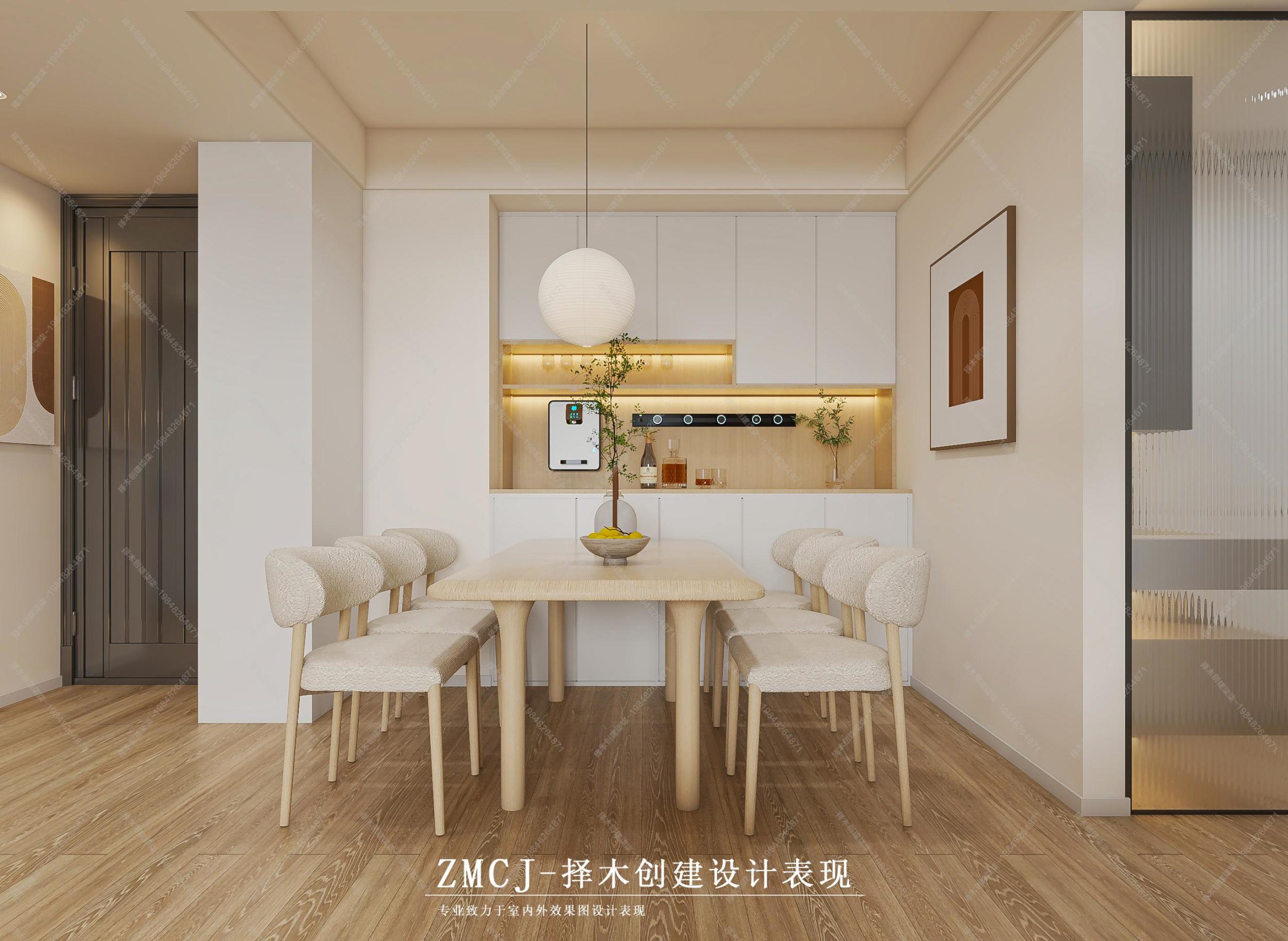 现代奶油风家装效果图[ID: 114115779]_建e效果图