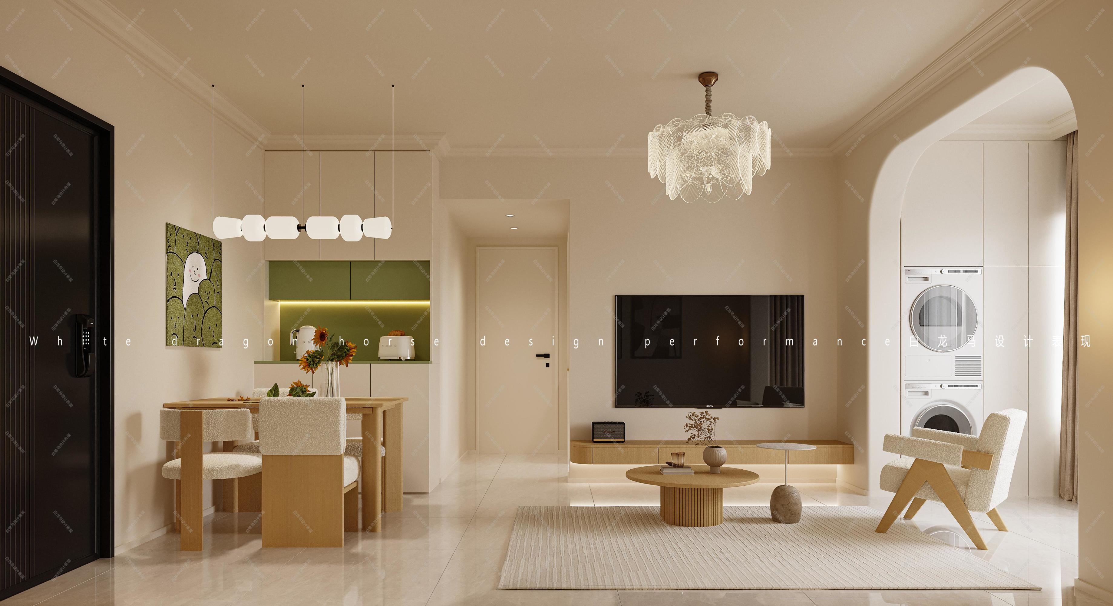 奶油简约风家装效果图[ID: 114115686]_建e效果图