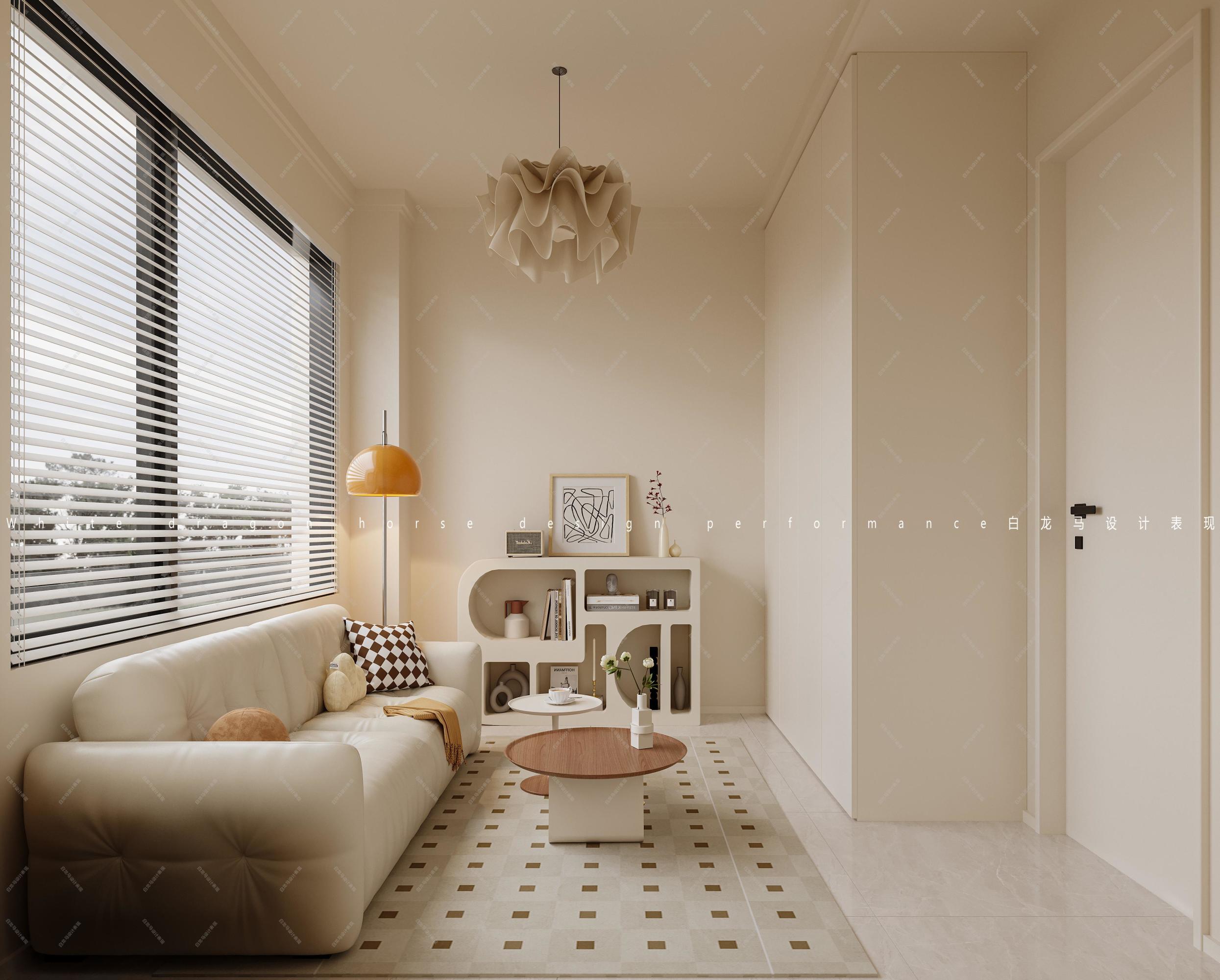 奶油简约风家装效果图[ID: 114115686]_建e效果图