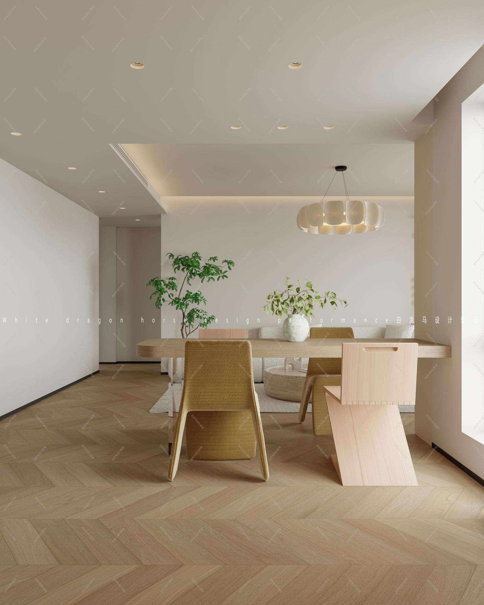 原木奶油风家装效果图[ID: 114246752]_建e效果图