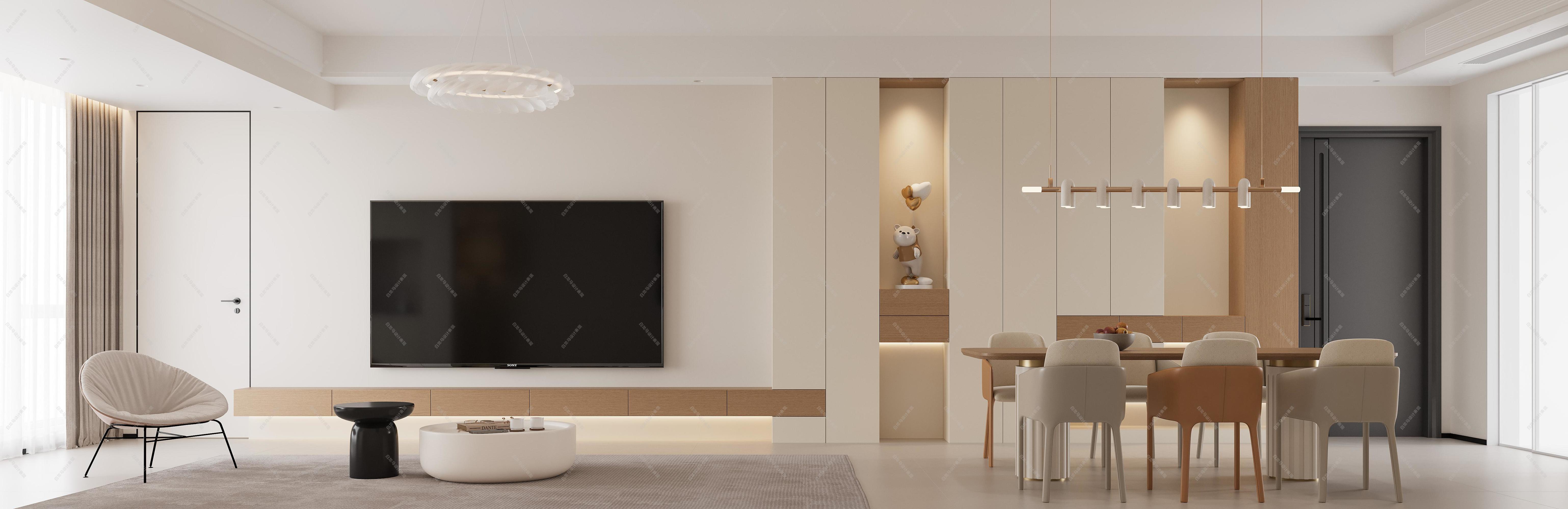 简约奶油风家装效果图[ID: 114181281]_建e效果图