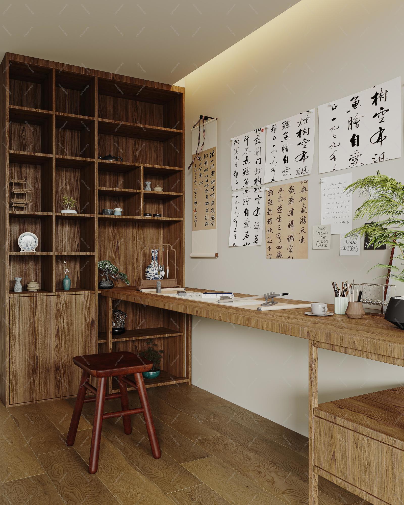 中古风家装效果图[ID: 113853448]_建e效果图