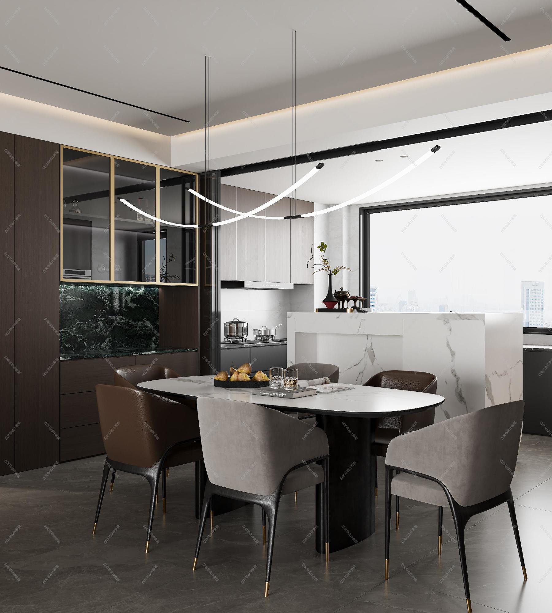 意式客餐厅——白龙马效果图[ID: 115098656]_建e效果图