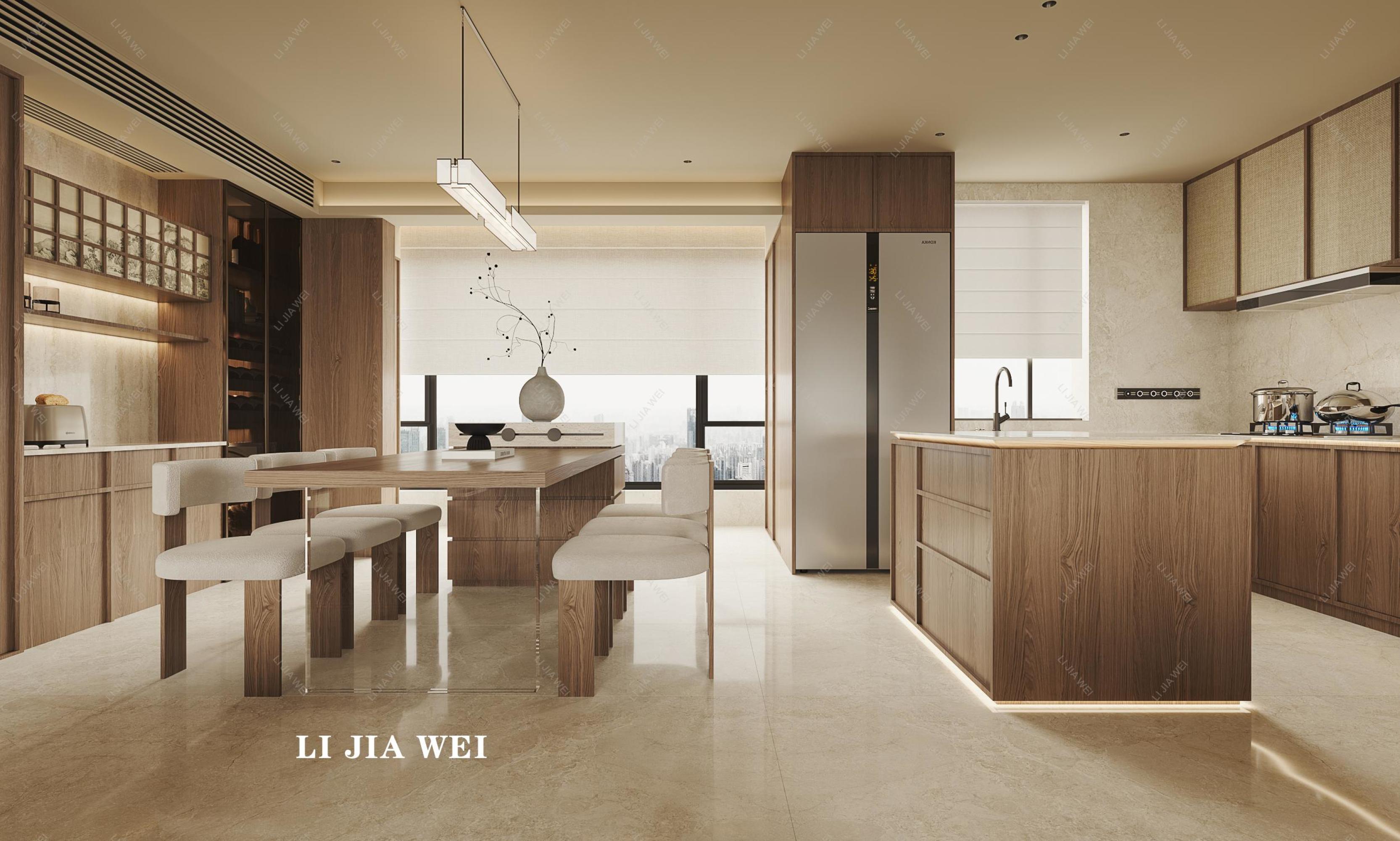 新中式客厅餐厅[ID: 115295294]_建e效果图