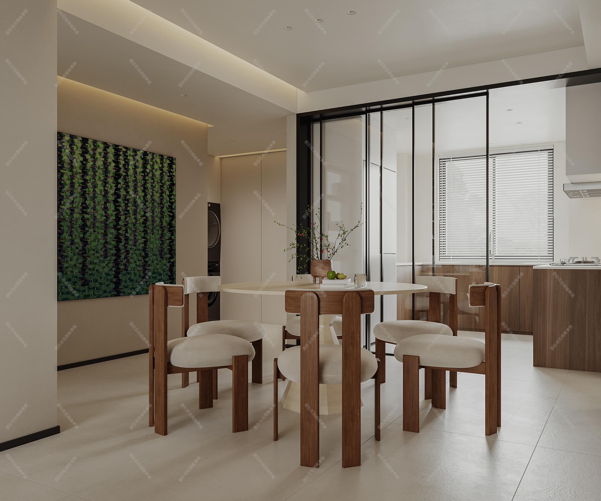 现代客餐厅[ID: 115295361]_建e效果图