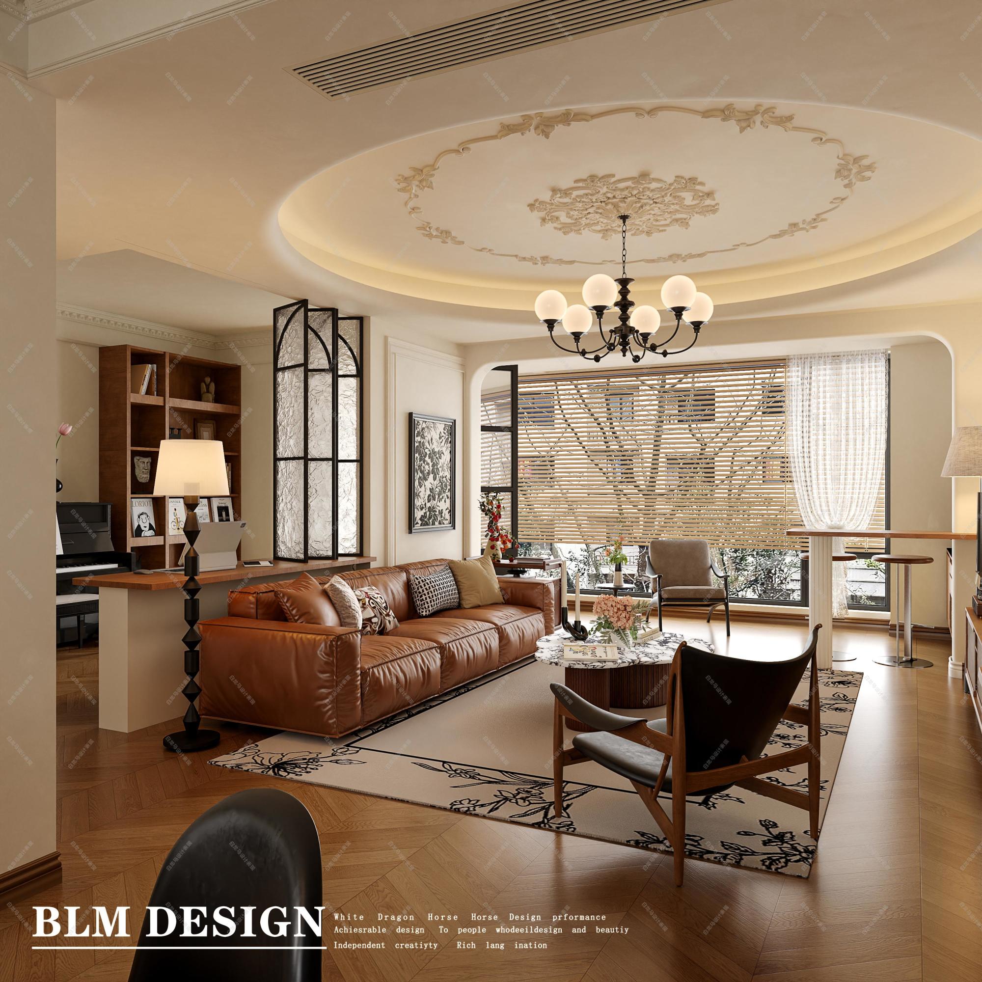 法式中古客餐厅——白龙马效果图[ID: 114836545]_建e效果图