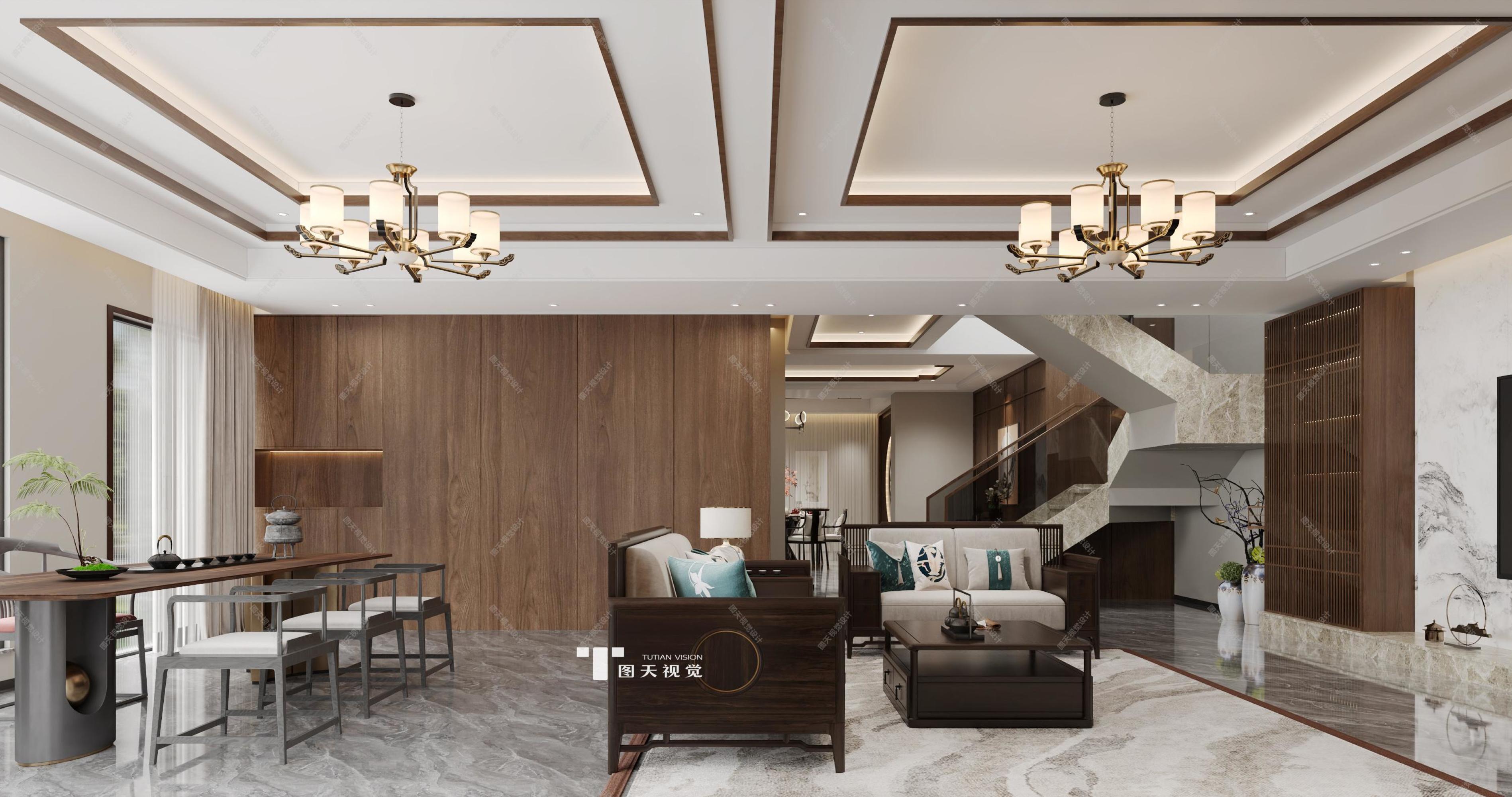 中式别墅效果图[ID: 114836693]_建e效果图